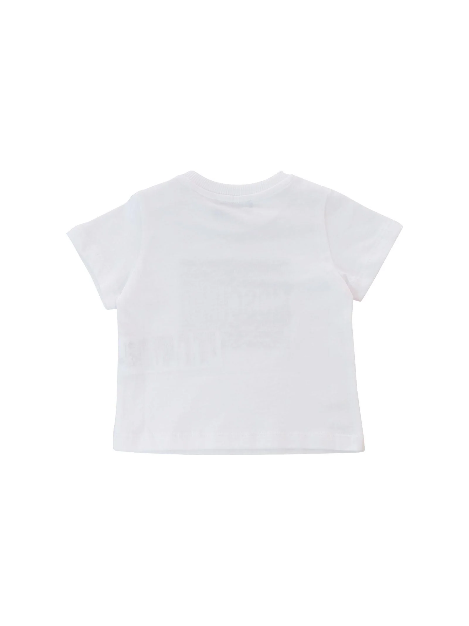 T-Shirt Moschino bianca con logo ripetuto sul petto - Image 2