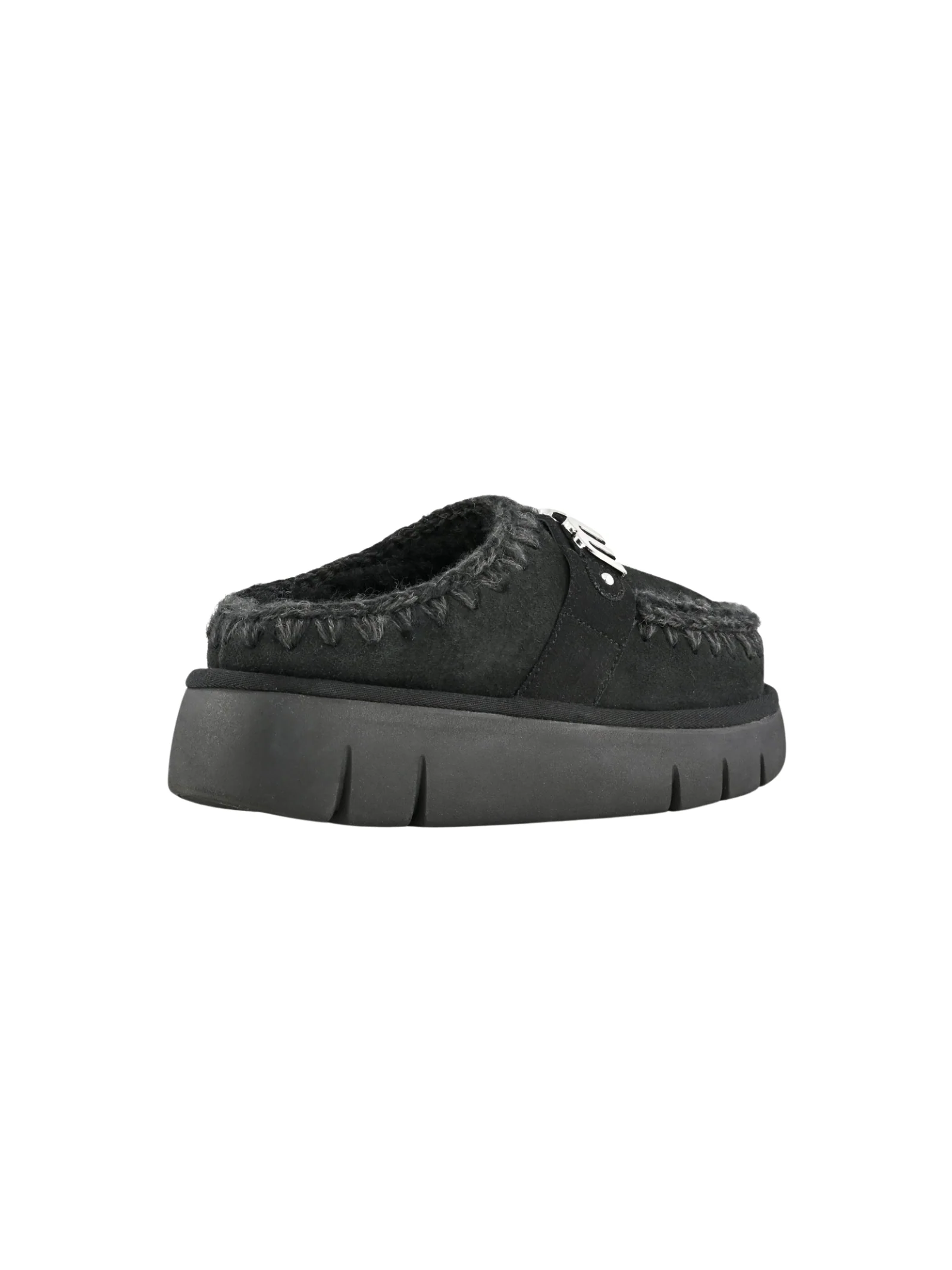 Mou " Bounce Clog Suede - Letter Logo" nero - Image 3