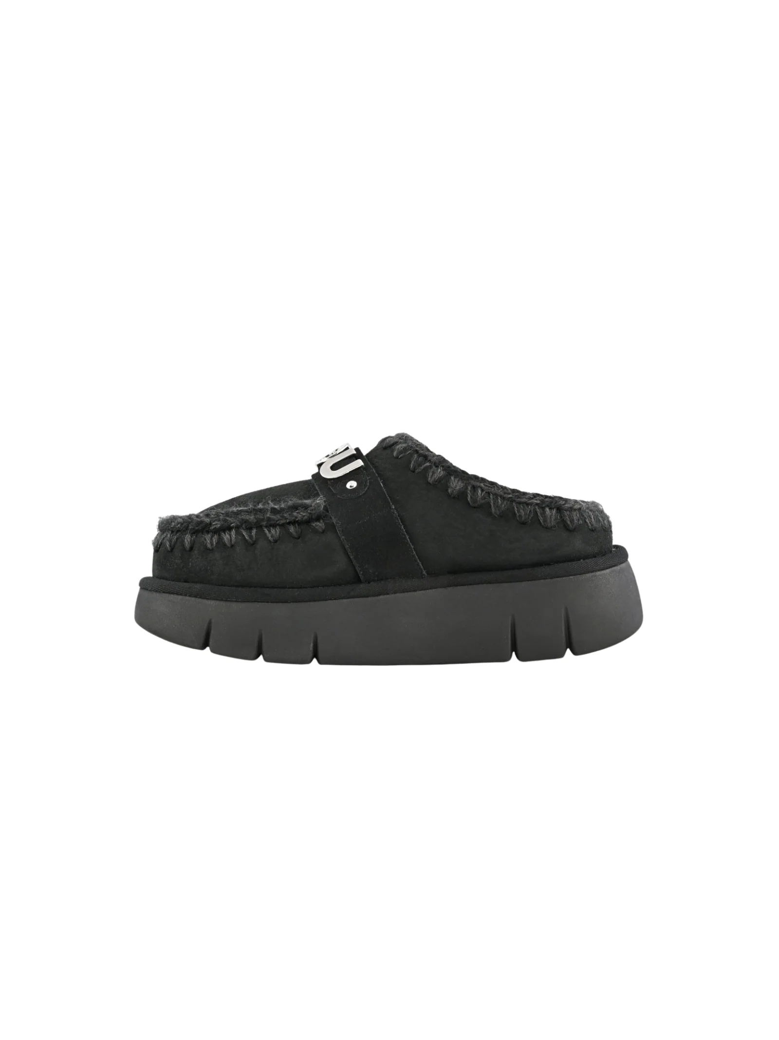 Mou " Bounce Clog Suede - Letter Logo" nero - Image 4