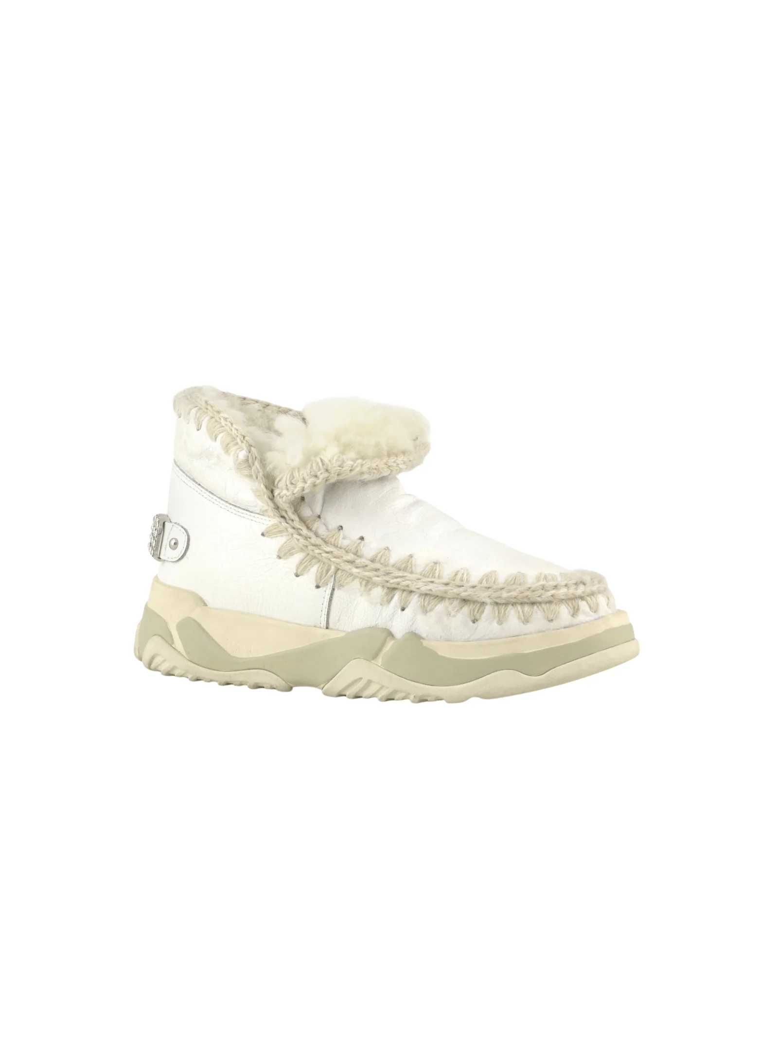 Mou "Eskimo Trainer Special Leather - Rhinestones logo" bianche - Image 2