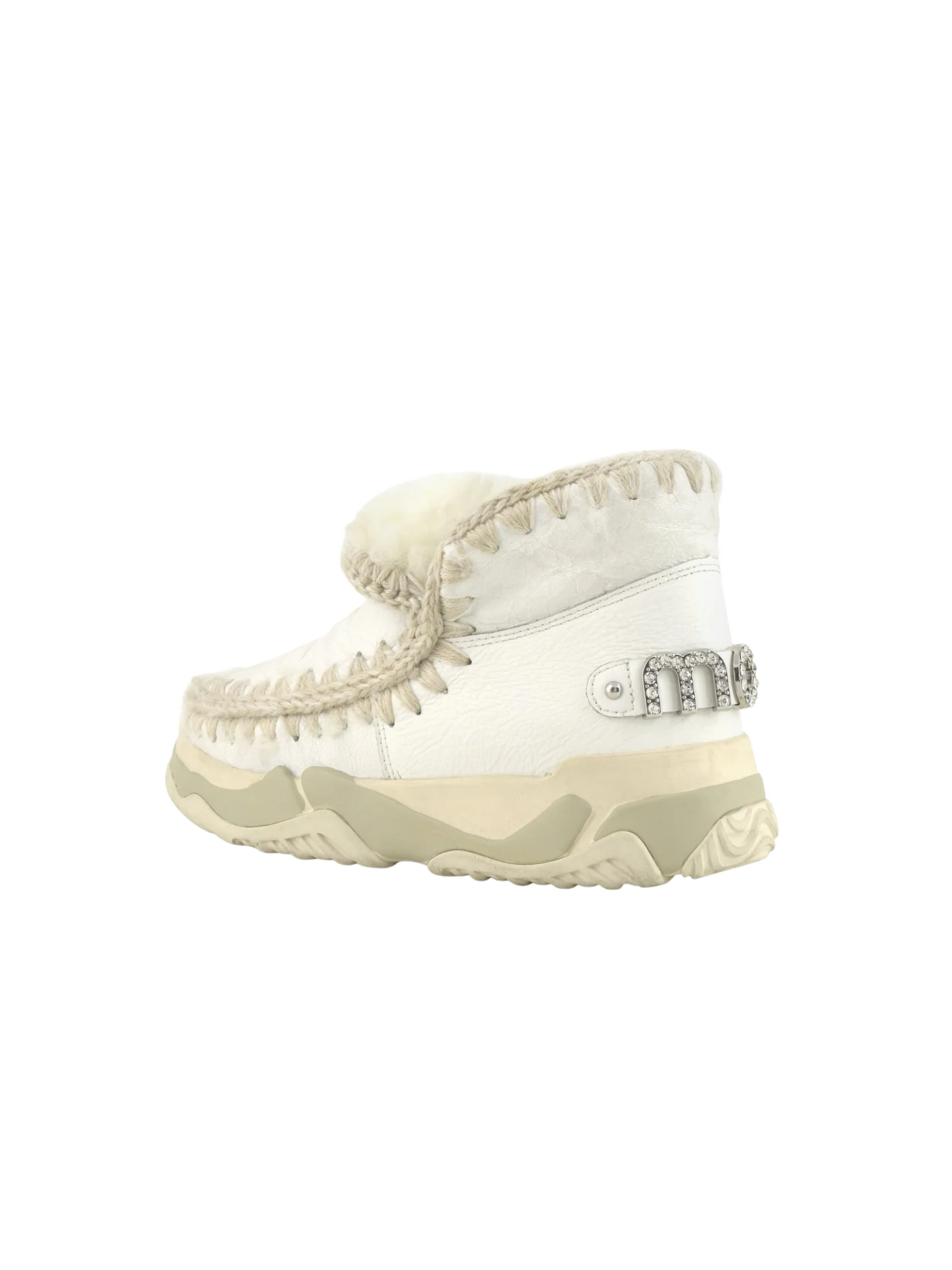 Mou "Eskimo Trainer Special Leather - Rhinestones logo" bianche - Image 3