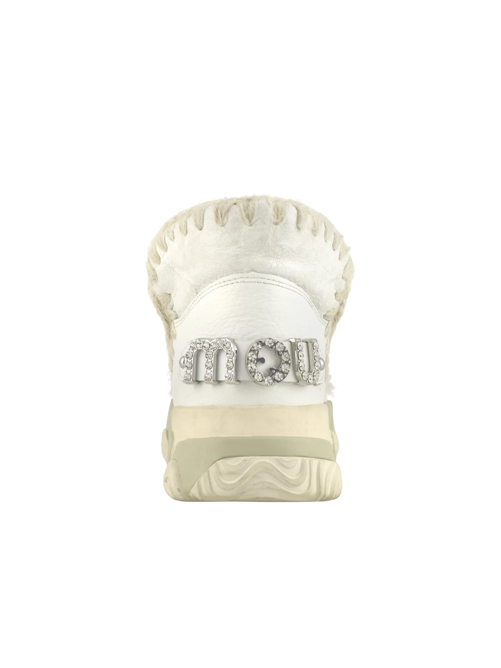 Mou "Eskimo Trainer Special Leather - Rhinestones logo" bianche - Image 4