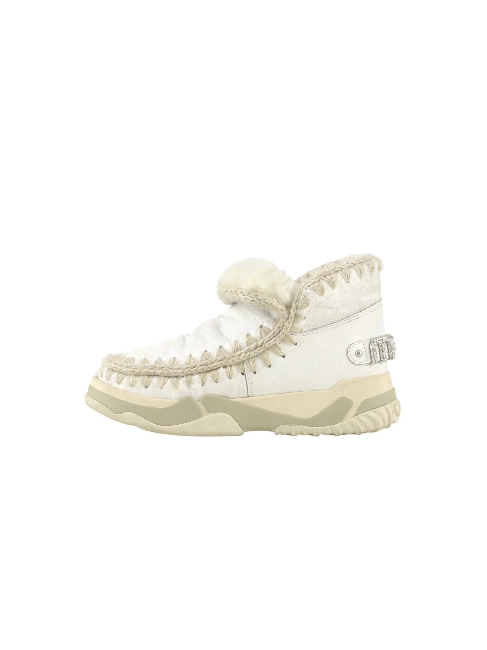 Mou "Eskimo Trainer Special Leather - Rhinestones logo" bianche - Image 5