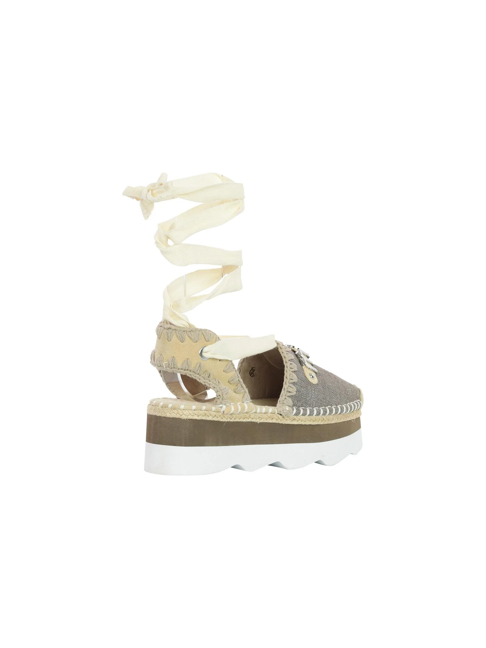Espadrillas suola alta con logo metallico e glitter - Image 3