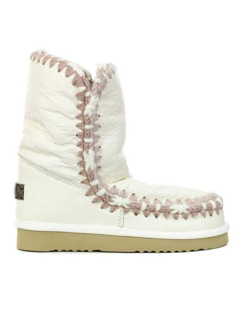 Mou Eskimo 24 cm Overstitching in pelle increspata bianca - Image 3
