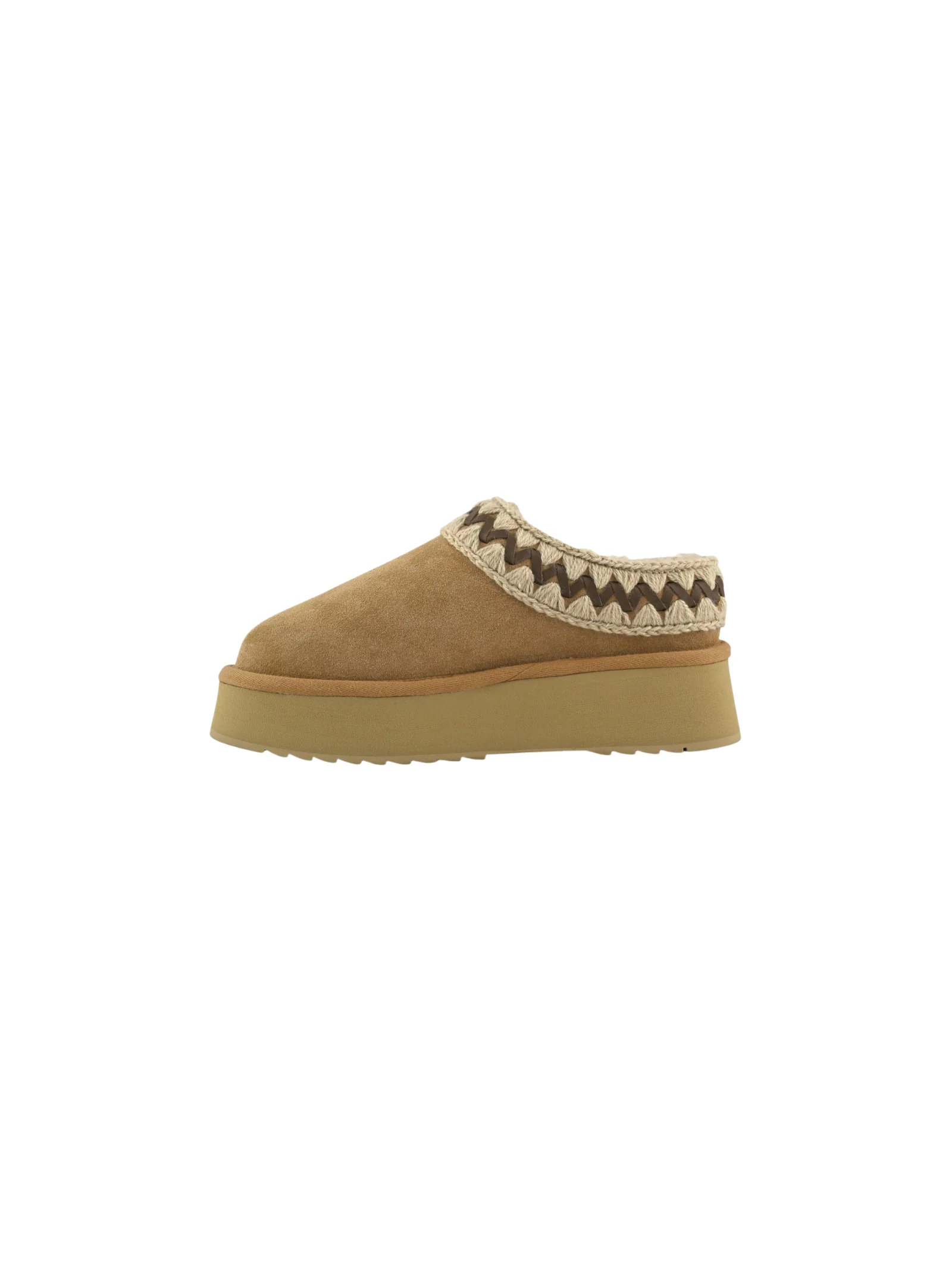 Mou "Platform clog suede leather st" savana - Image 4