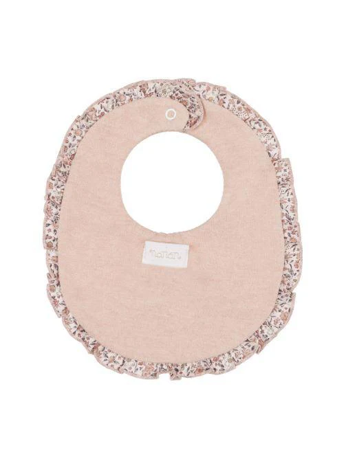 Bavetta Nanan rosa con inserti fiorati - Image 2