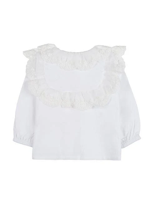 Blusa Nanan bianca con rouches - Image 2