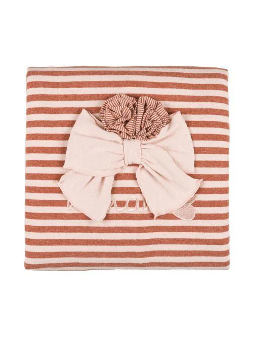 Coperta Nanan rosa con righe e fiocco centrale - Image 4