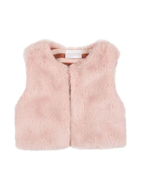 Gilet Nanan in ecopelliccia rigato rosa