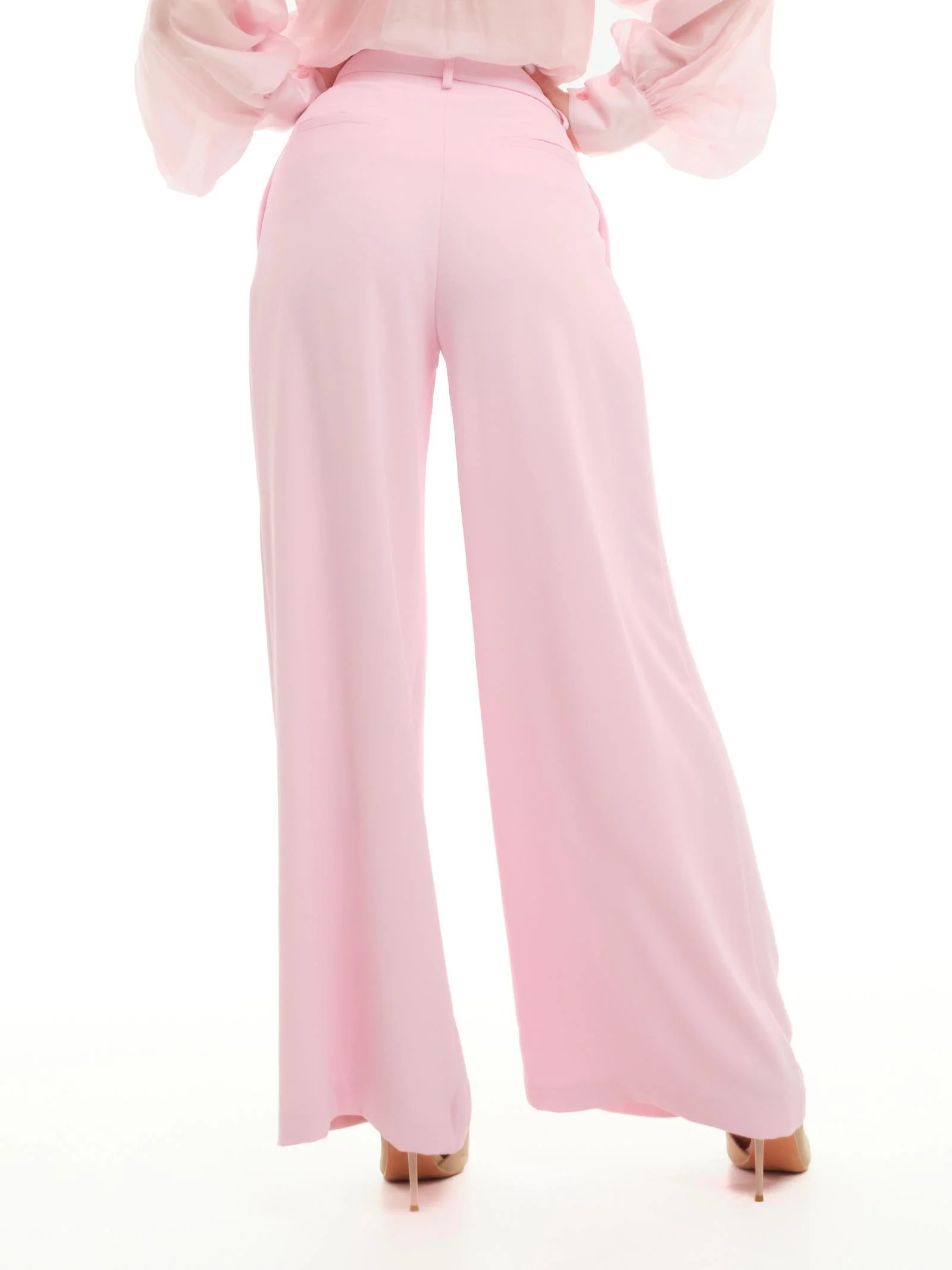 Pantalone a gambia ampia Vicolo rosa con pinces - Image 3