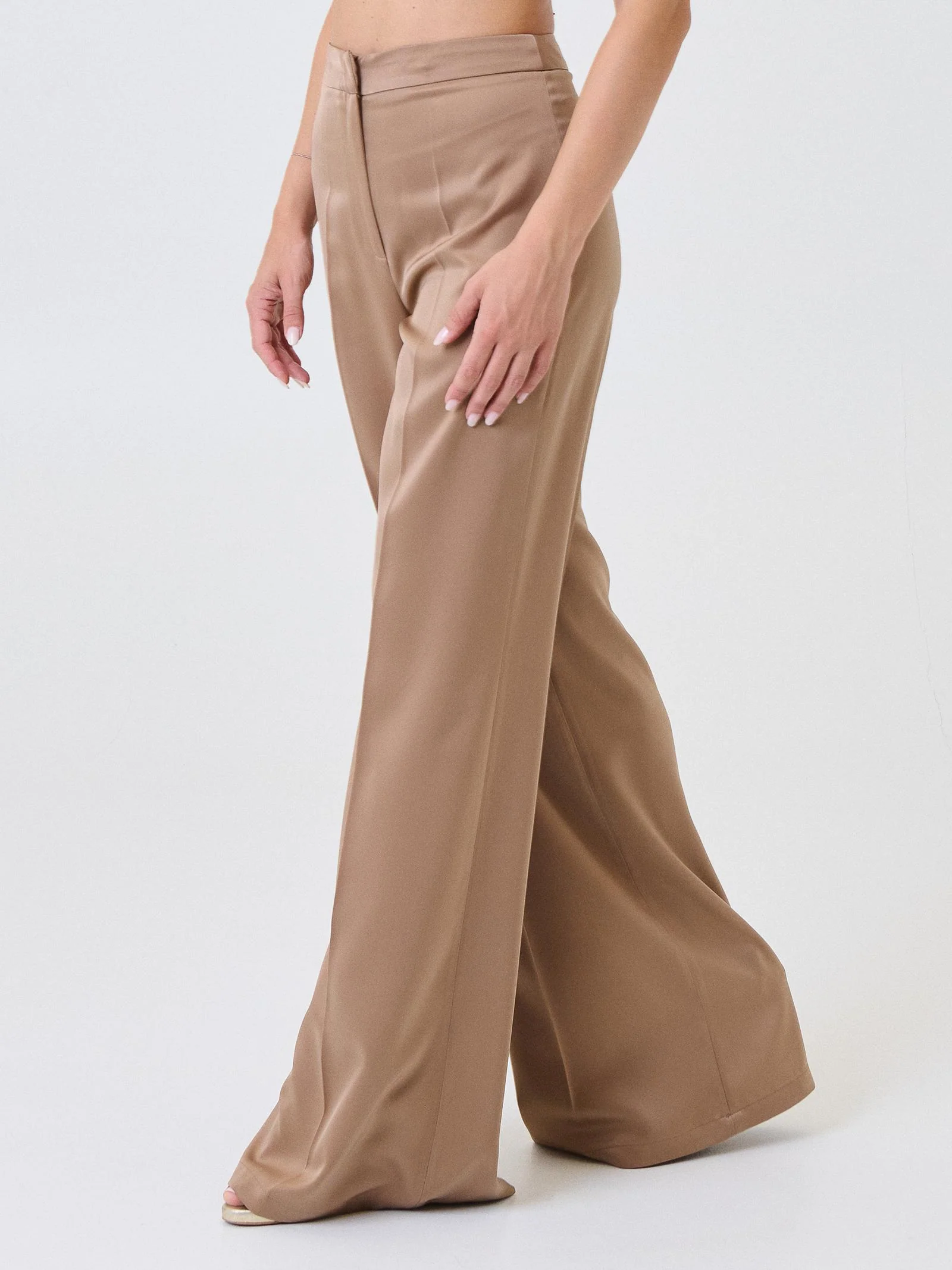 Pantalone a palazzo "allure" Silence Limited caffè - Image 2