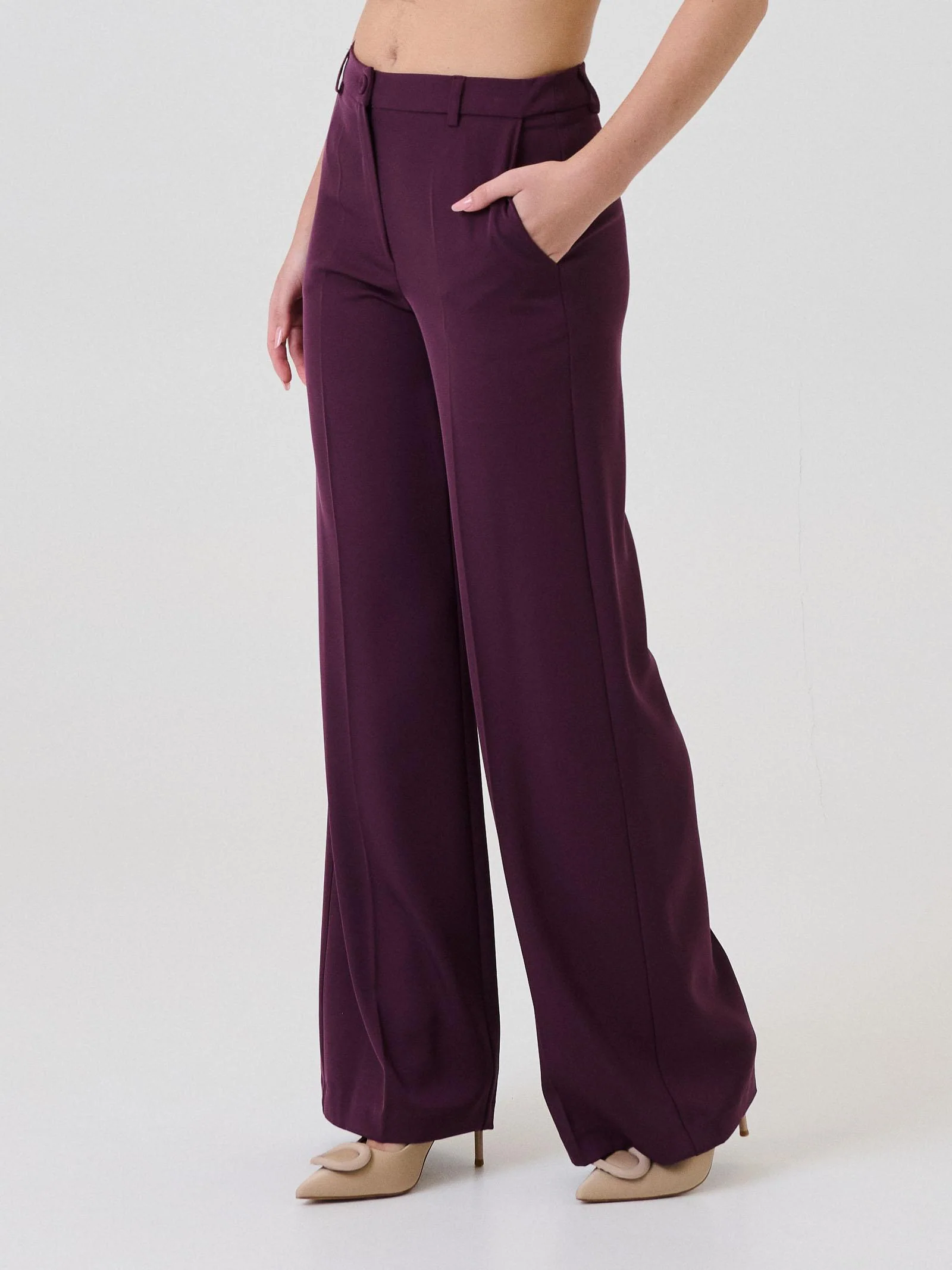 Pantalone a palazzo "Kadì" Armoire bordeaux - Image 2