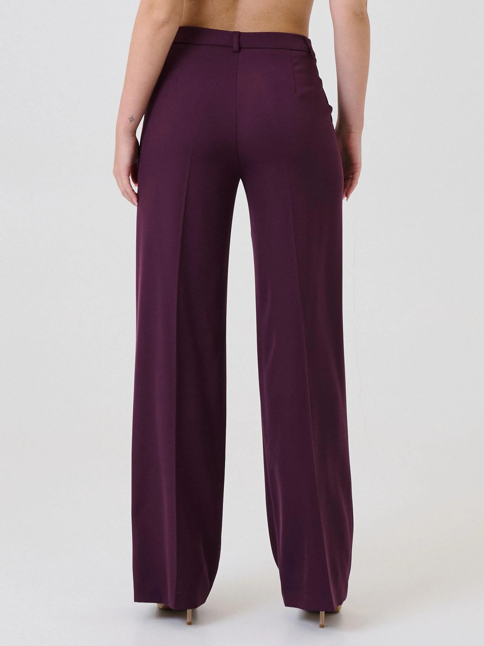 Pantalone a palazzo "Kadì" Armoire bordeaux - Image 3