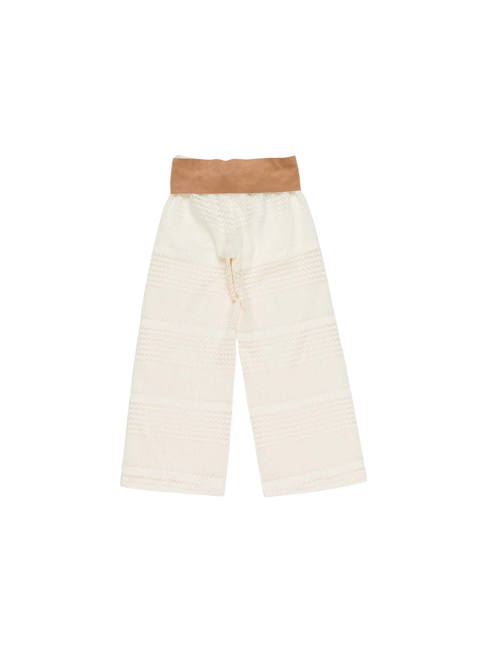 Pantalone a palazzo Lulù by Miss Grant panna con fusciacca cuoio - Image 2