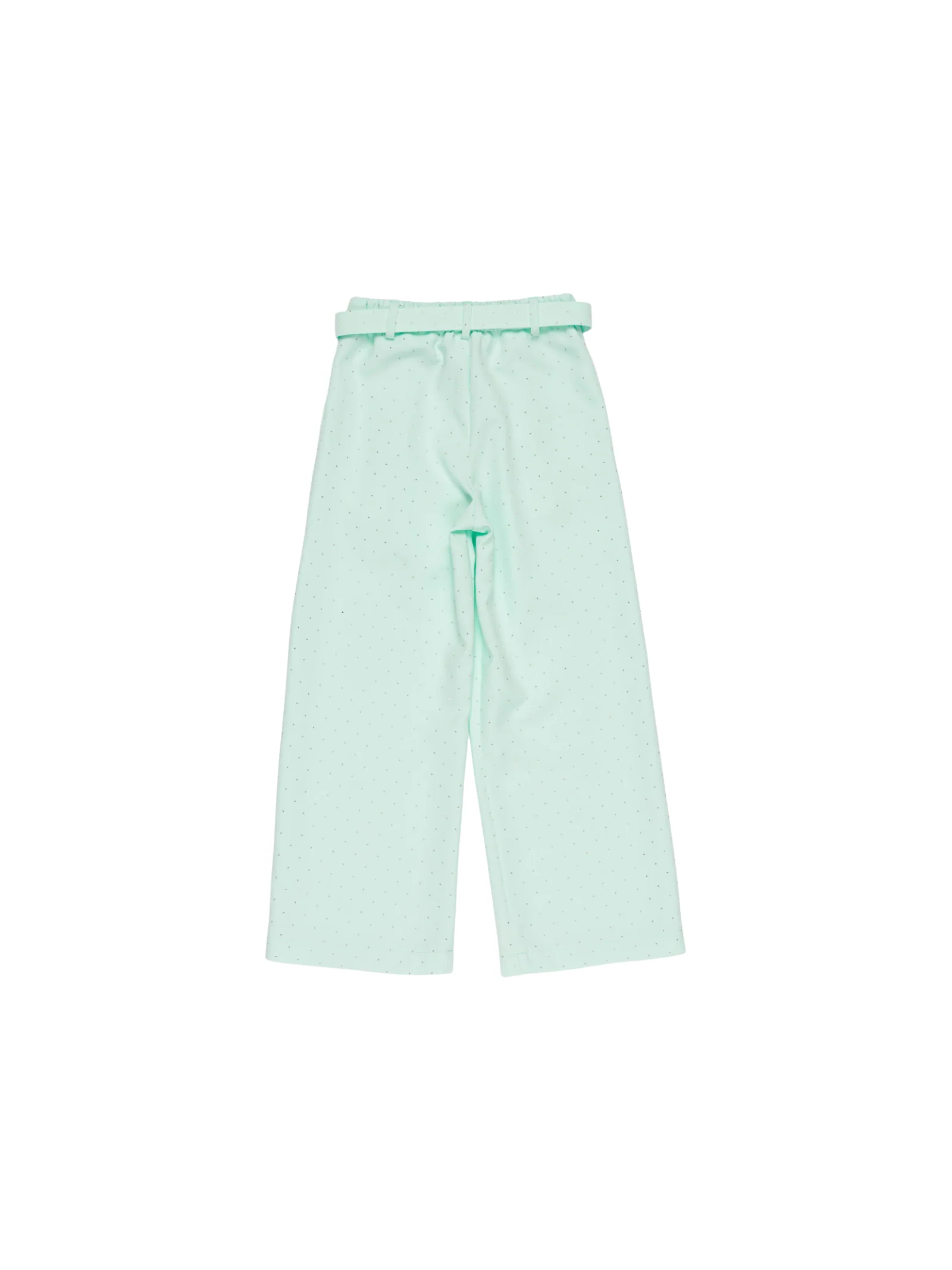 Pantalone a palazzo Lulù by Miss Grant verde menta con micro strass - Image 2