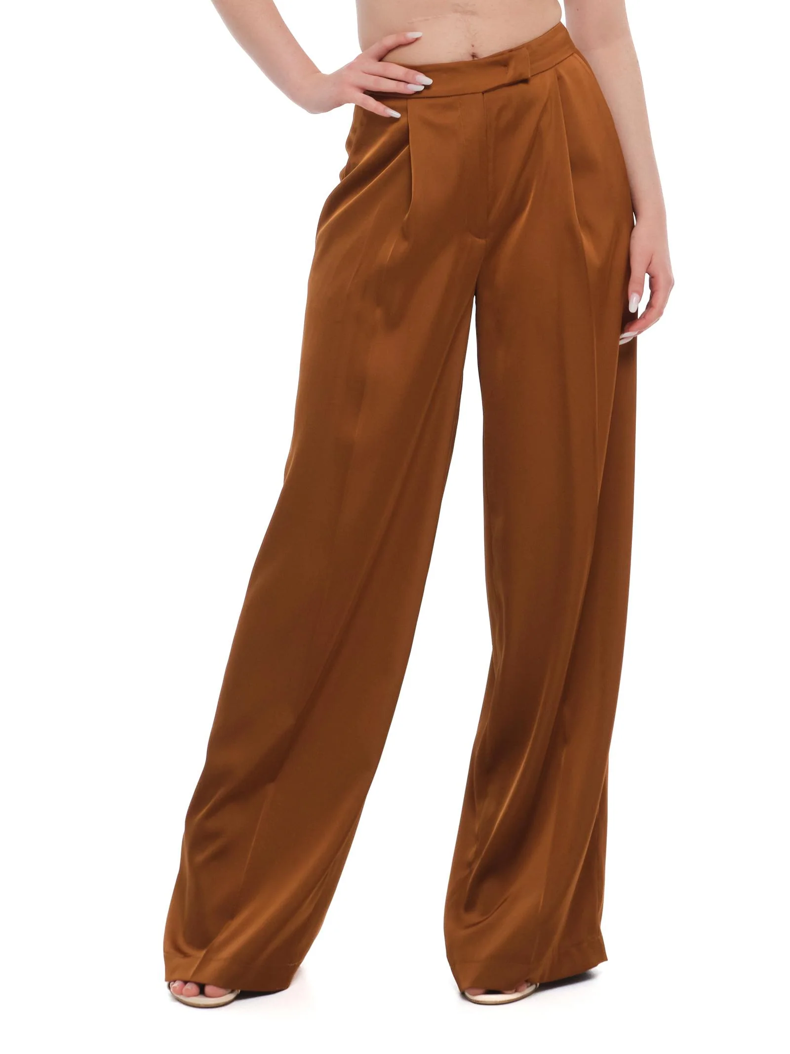 Pantalone a palazzo Silence Limited bronzo satinato