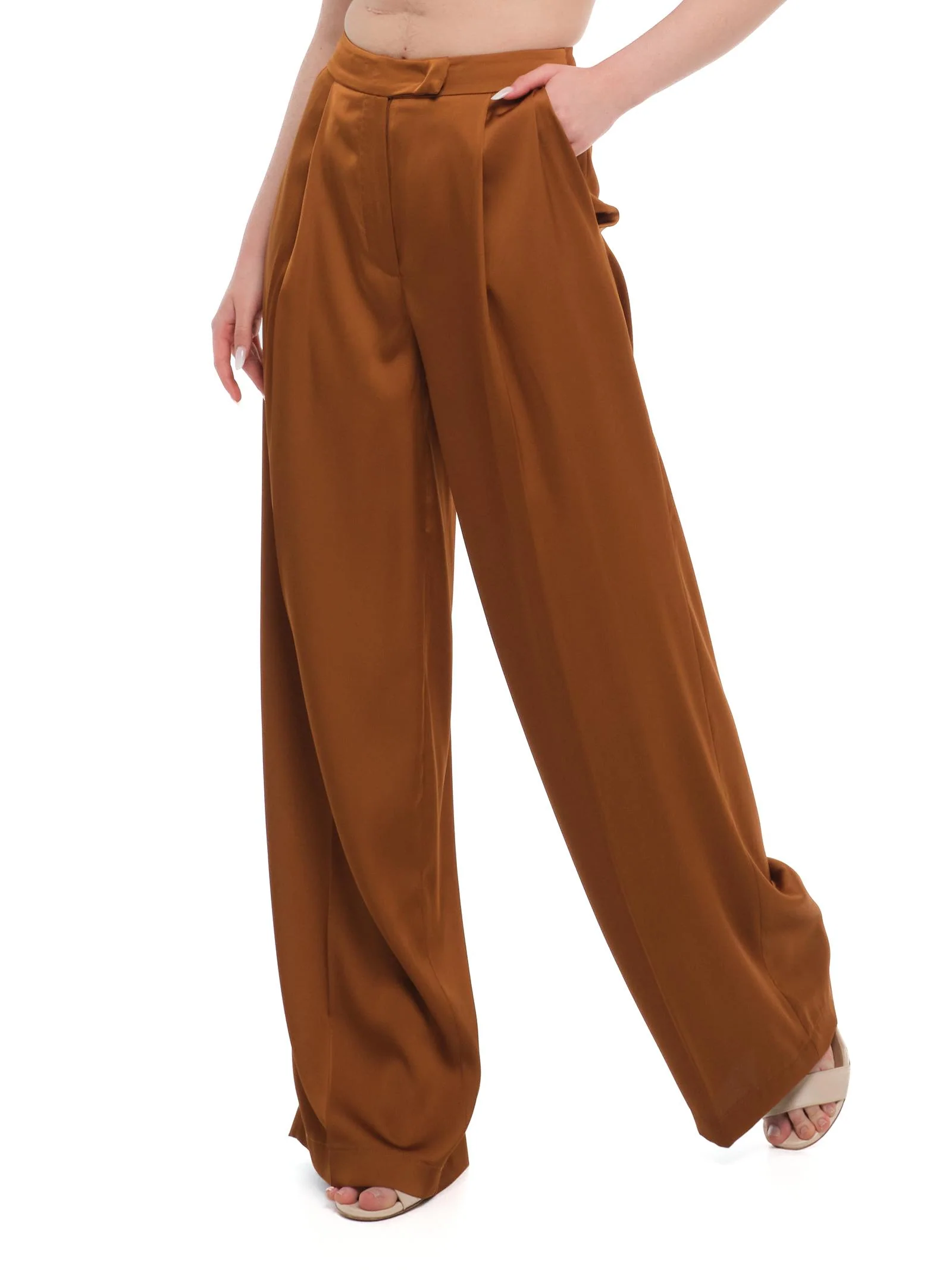 Pantalone a palazzo Silence Limited bronzo satinato - Image 2