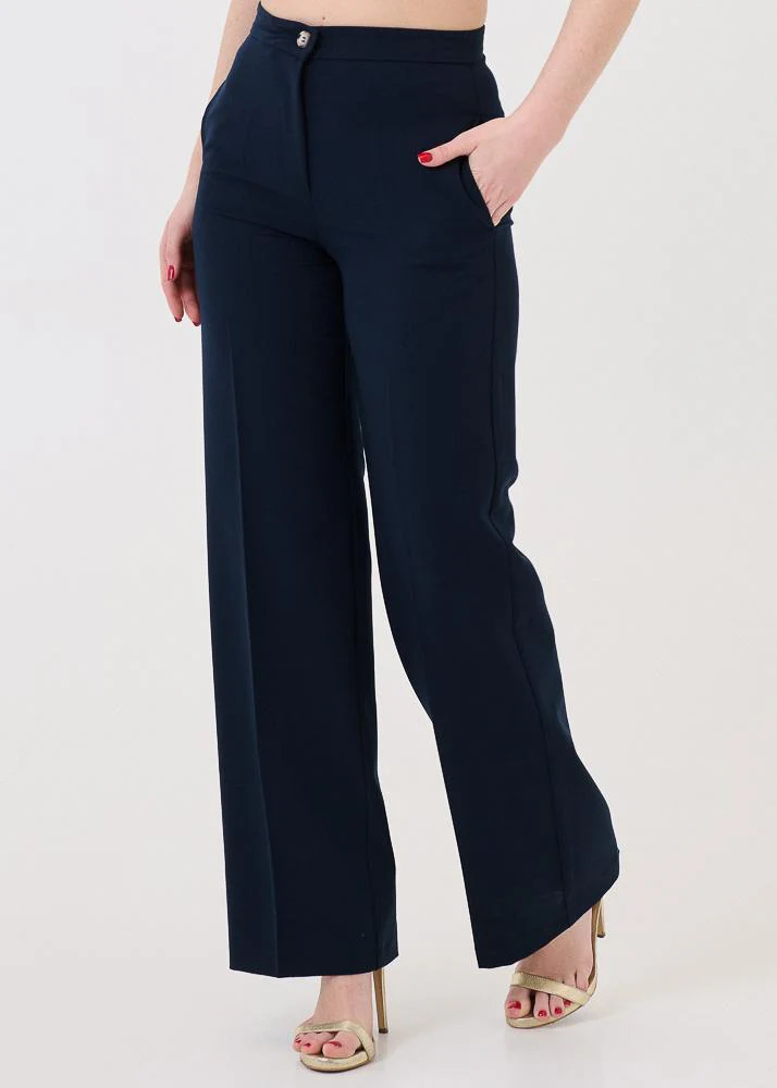 Pantalone a palazzo Vicolo blu navy - Image 2