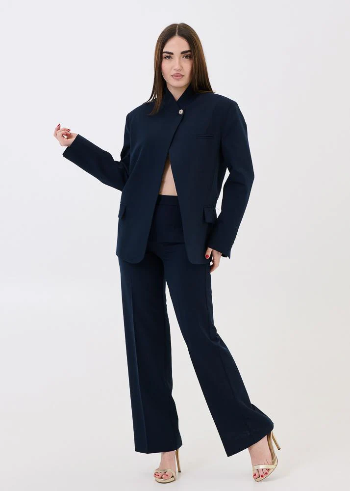 Pantalone a palazzo Vicolo blu navy - Image 4