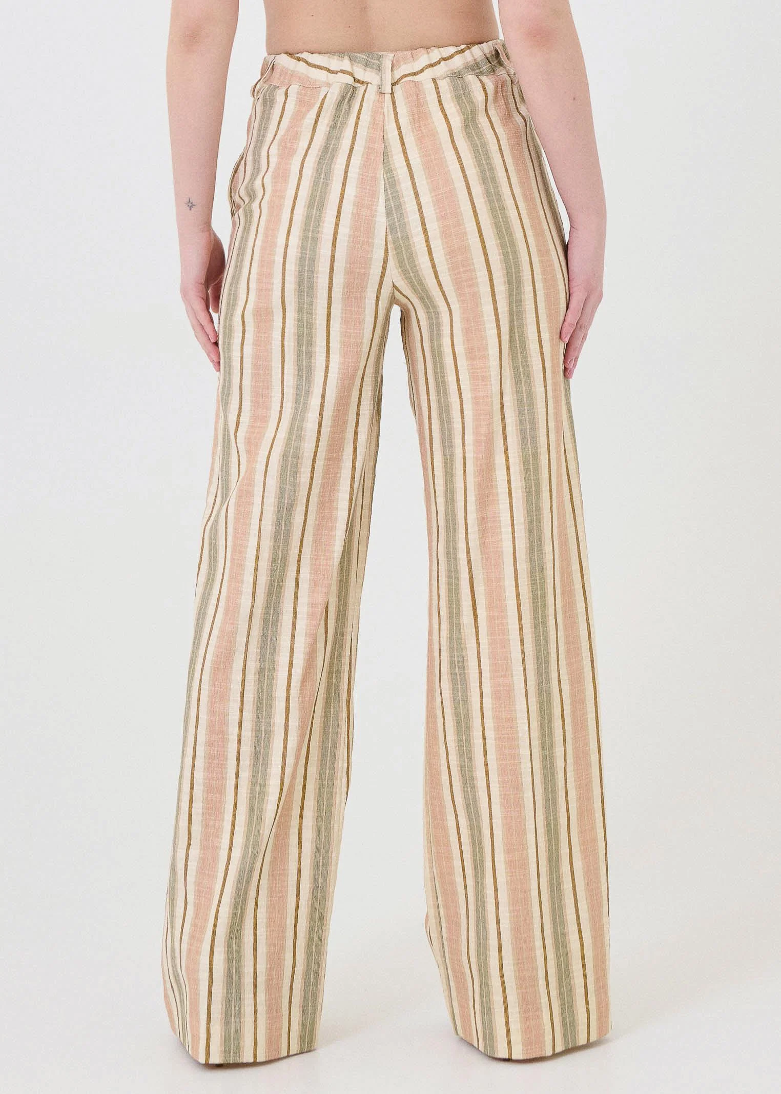 Pantalone a righe Dixie rosa e verde - Image 3