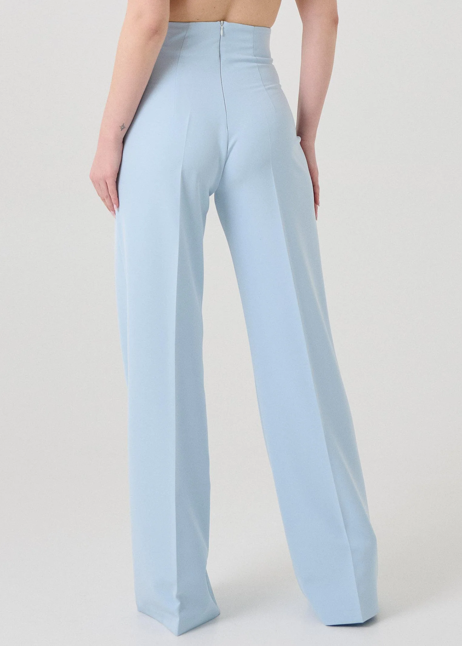 Pantalone a vita alta Silence Limited azzurro - Image 3