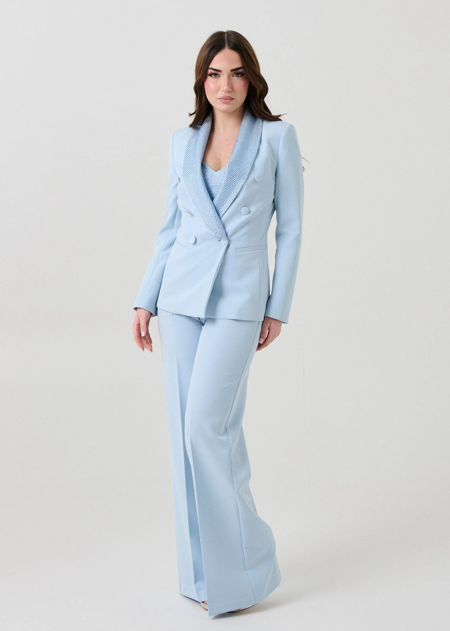 Pantalone a vita alta Silence Limited azzurro - Image 4