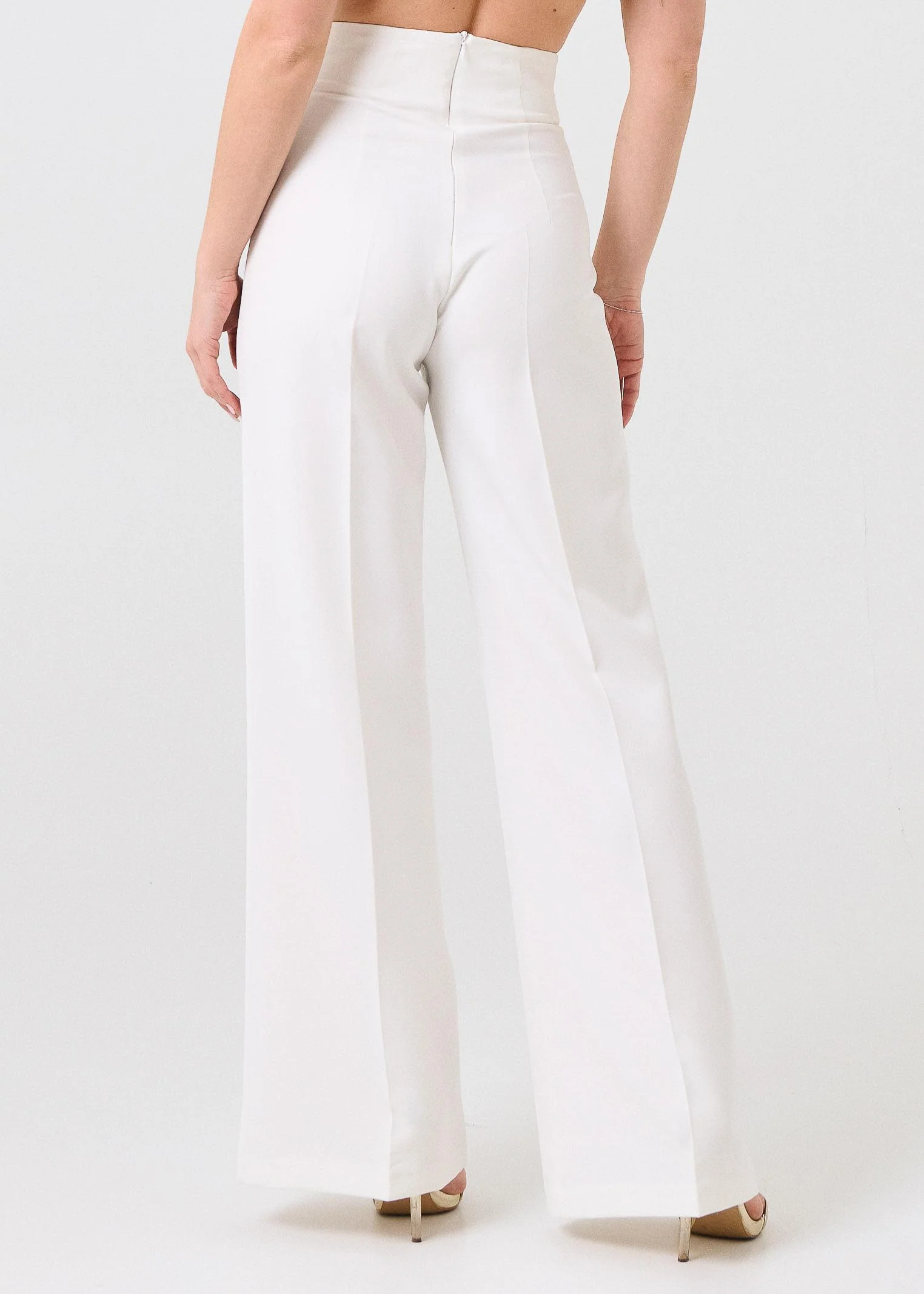 Pantalone a vita alta Silence Limited bianco - Image 3