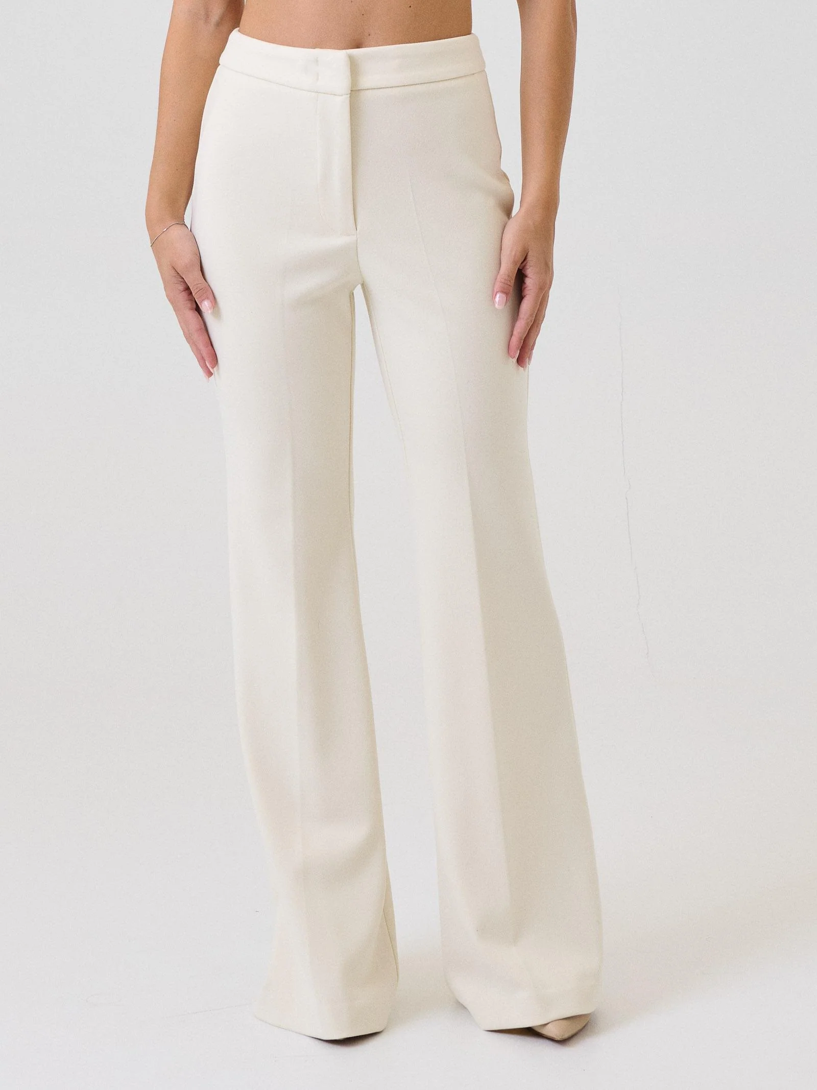Pantalone a zampa Bohemian Vì bianco latte