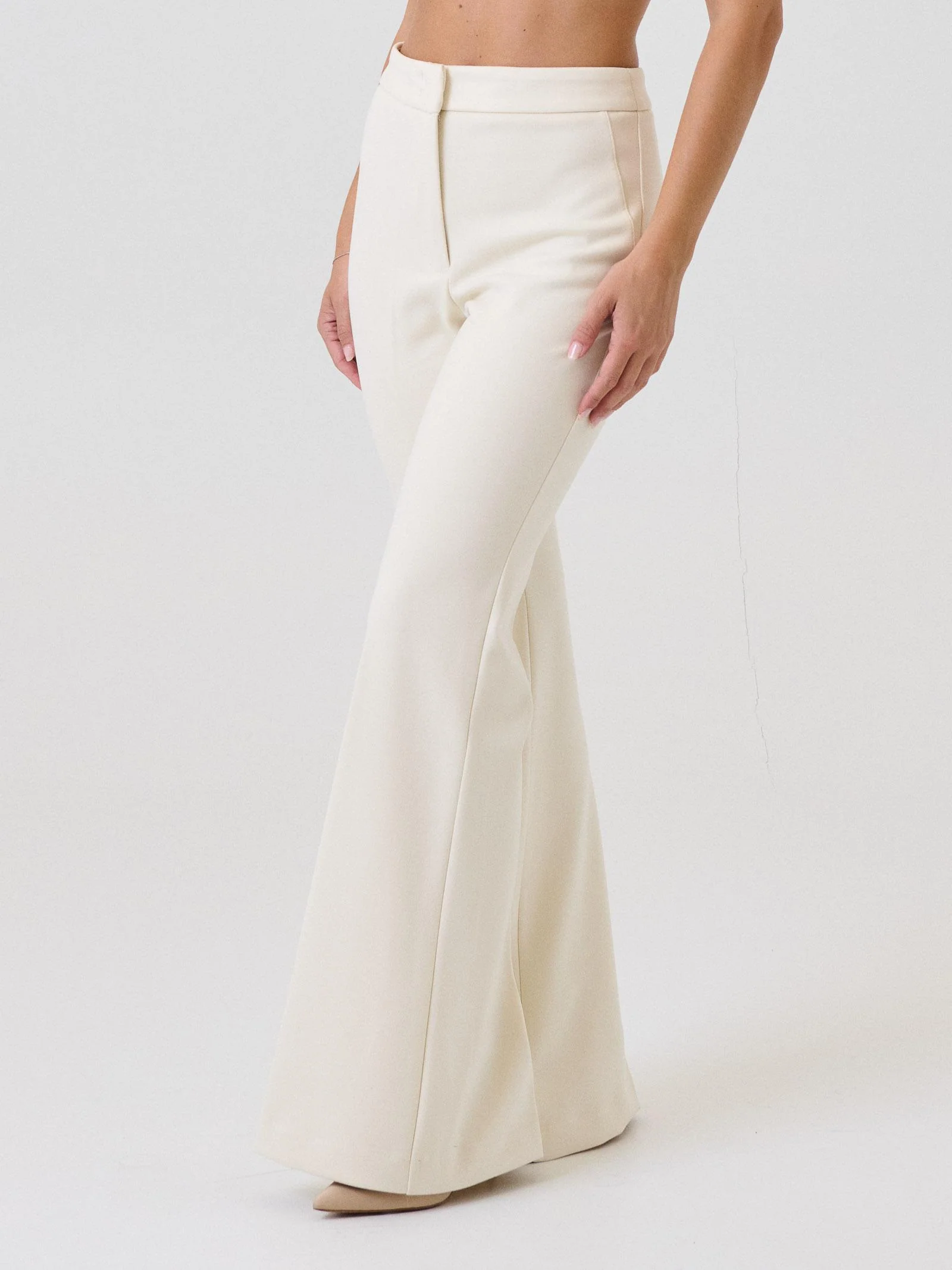 Pantalone a zampa Bohemian Vì bianco latte - Image 2