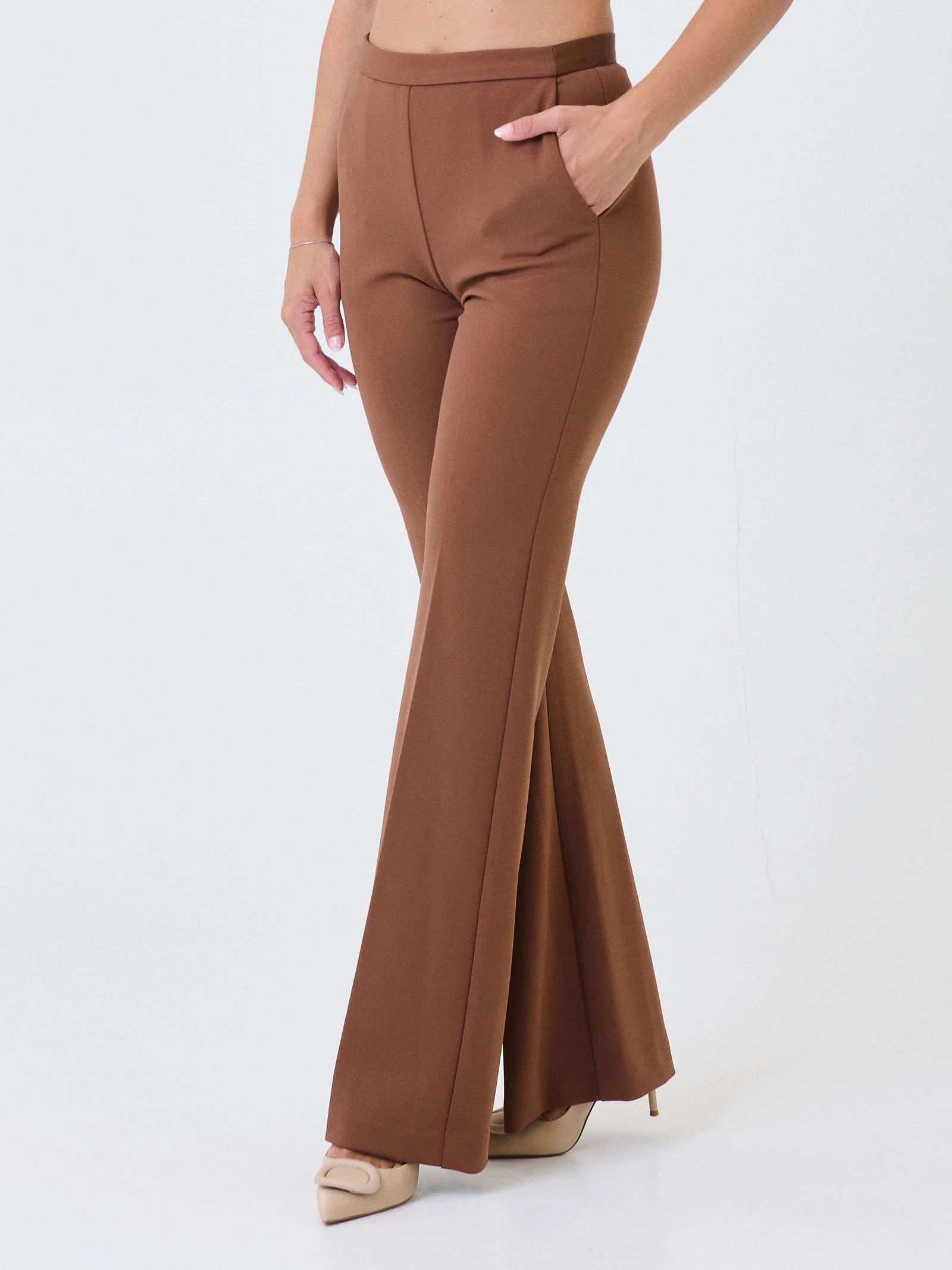 Pantalone a zampa Imperial marrone castagna - Image 2