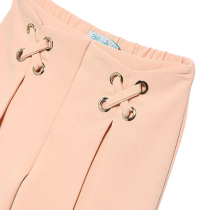 Pantalone Abel & Lula rosa pesca con inserti incrociati - Image 3