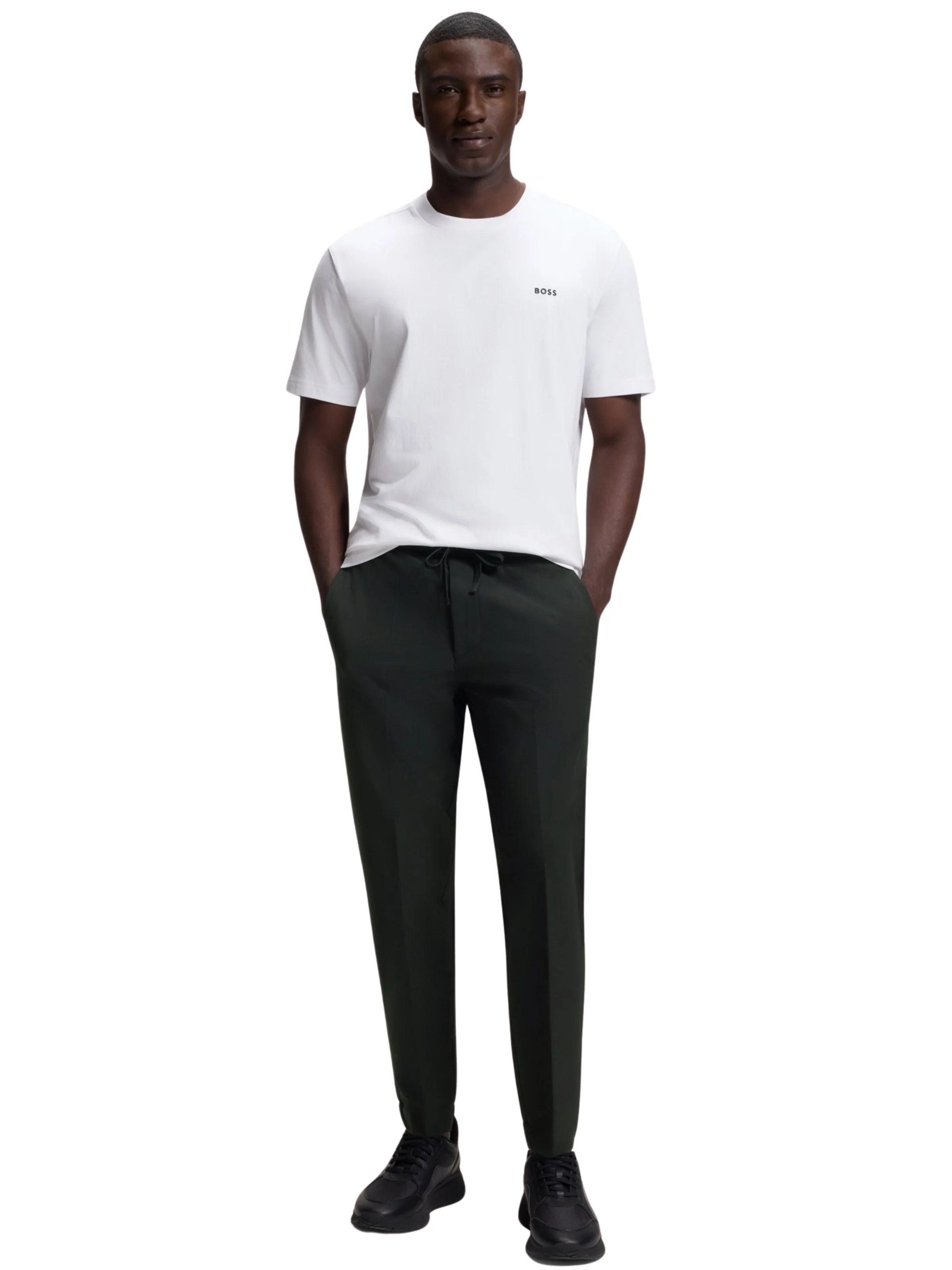 Pantalone affussolato Boss nero idrorepellente - Image 4