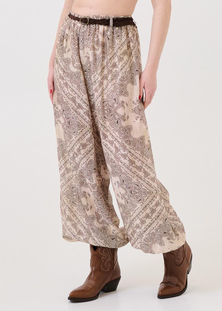 Pantalone aladino Souvenir marrone a fantasia - Image 2
