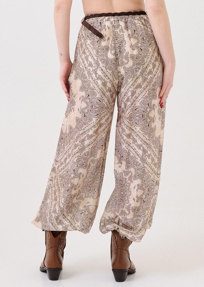 Pantalone aladino Souvenir marrone a fantasia - Image 3