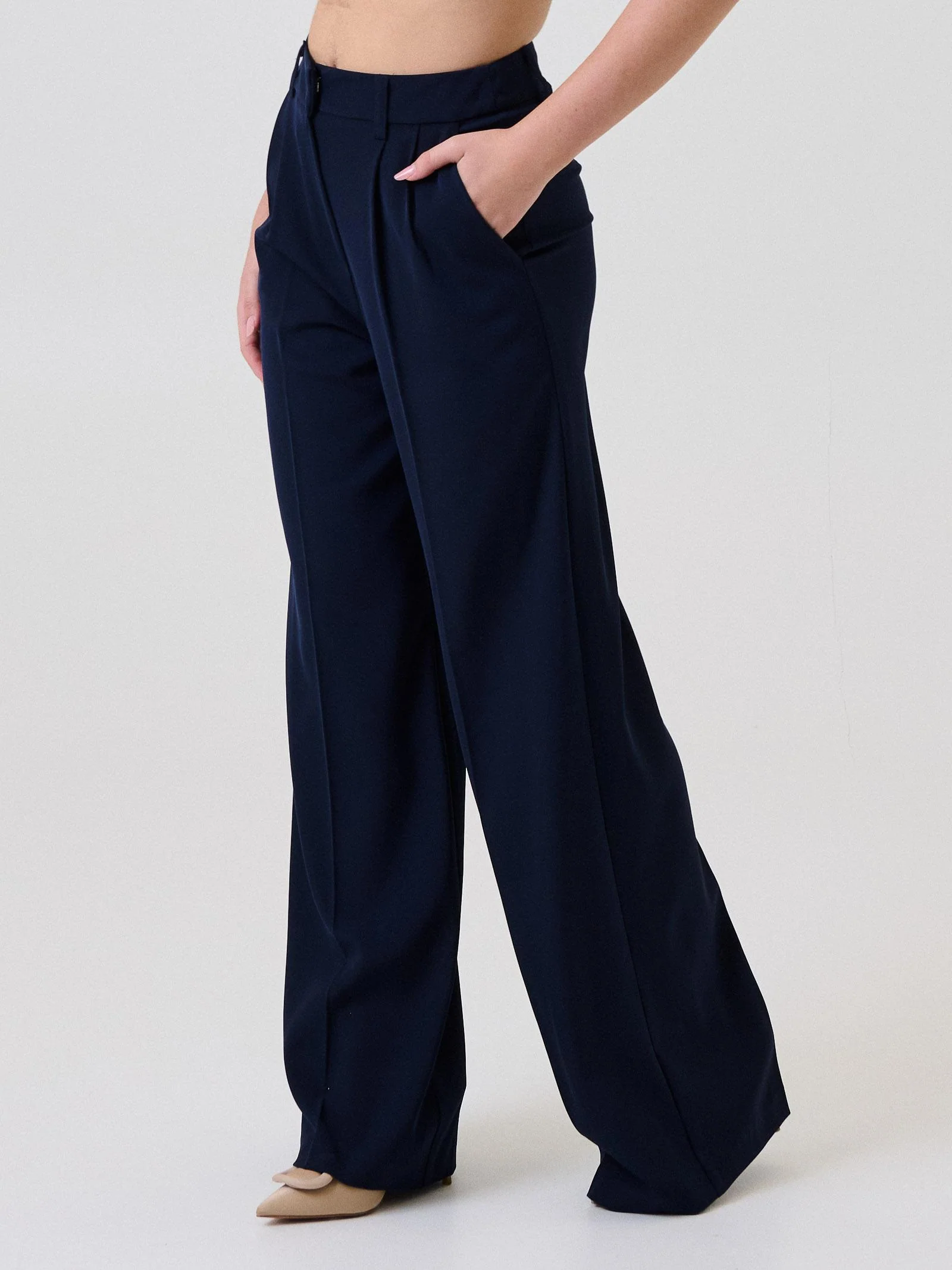 Pantalone ampio Armoire blu con pinces - Image 2