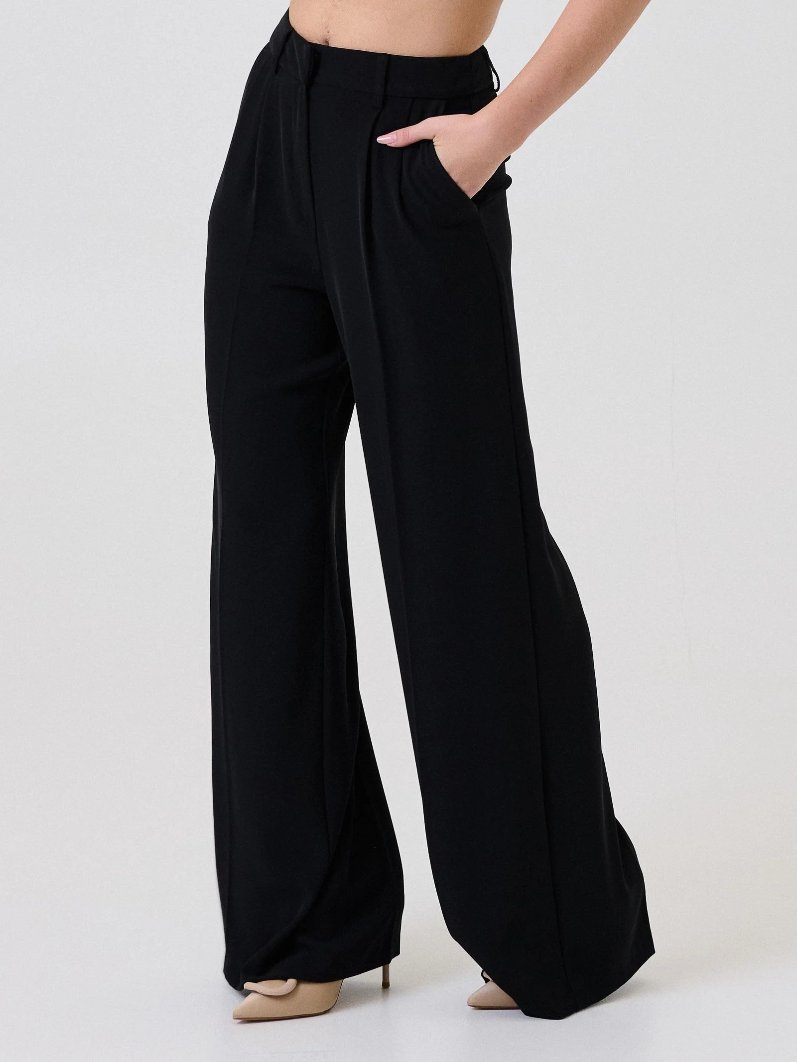 Pantalone ampio Armoire nero con pinces - Image 2