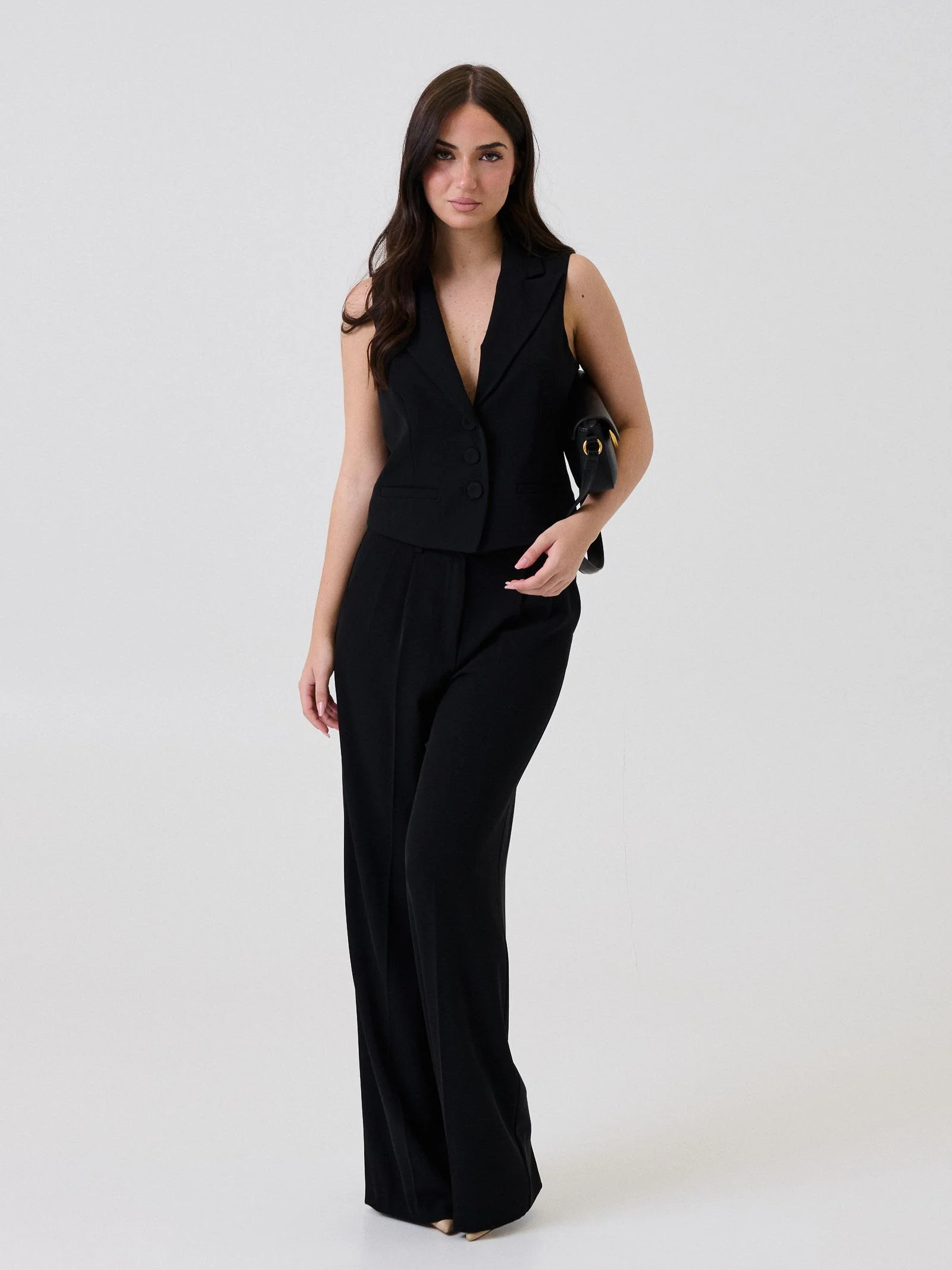 Pantalone ampio Armoire nero con pinces - Image 4
