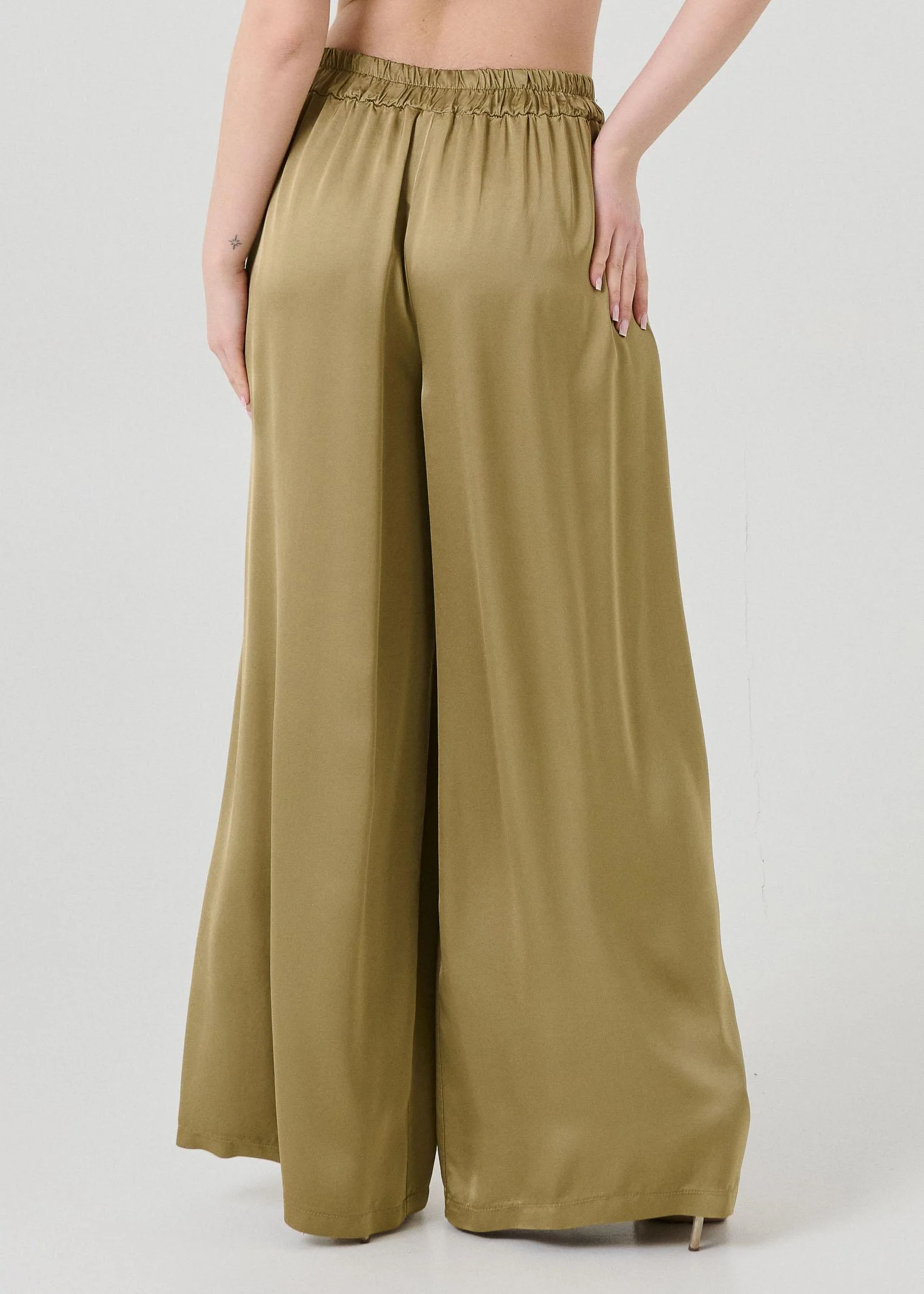 Pantalone ampio Armoire verde a vita alta - Image 3