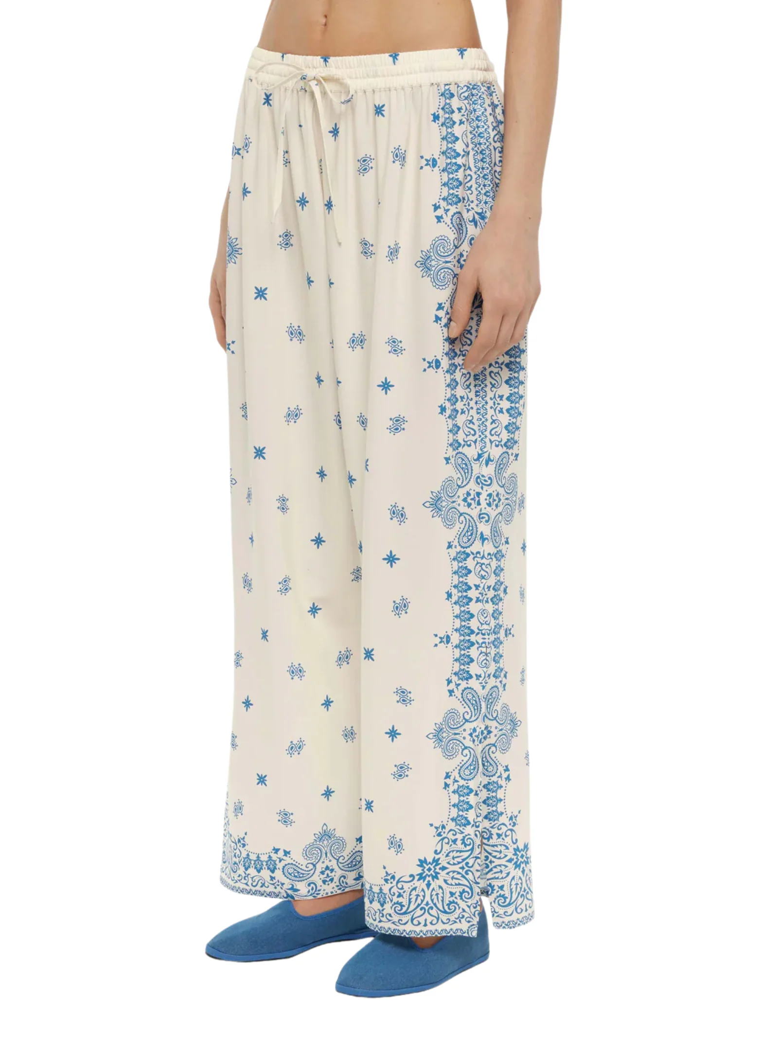 Pantalone ampio Saint Barth bianco con bandana piazzata ikaria - Image 2