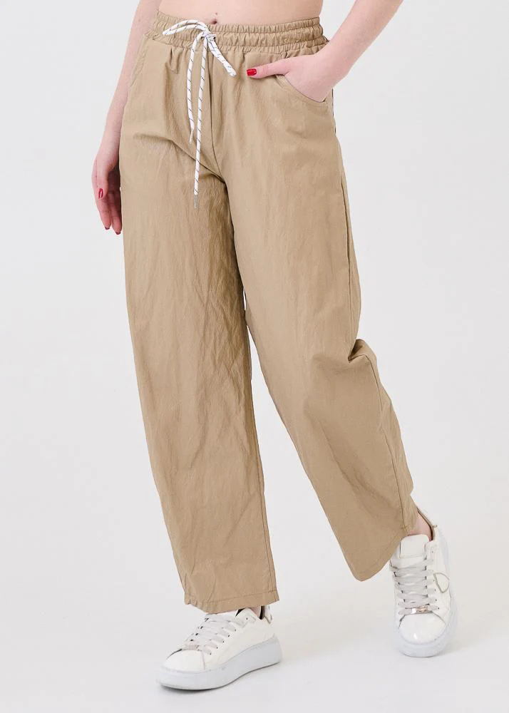 Pantalone Armoire beige con coulisse a contrasto - Image 2