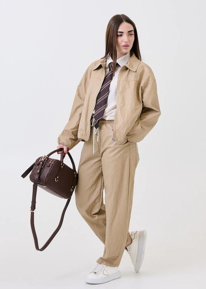 Pantalone Armoire beige con coulisse a contrasto - Image 5