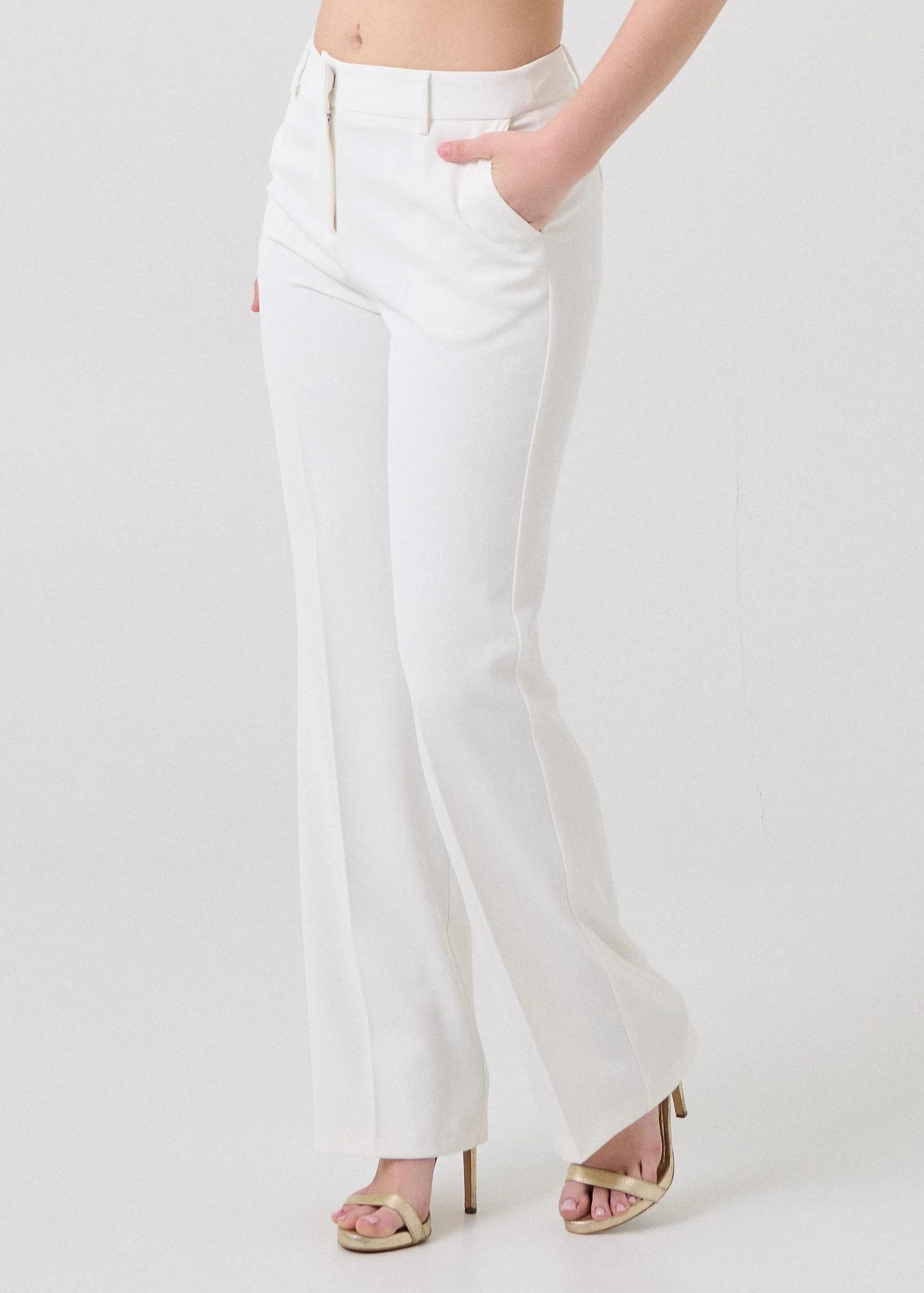 Pantalone gessato Armoire panna con righe beige - Image 2