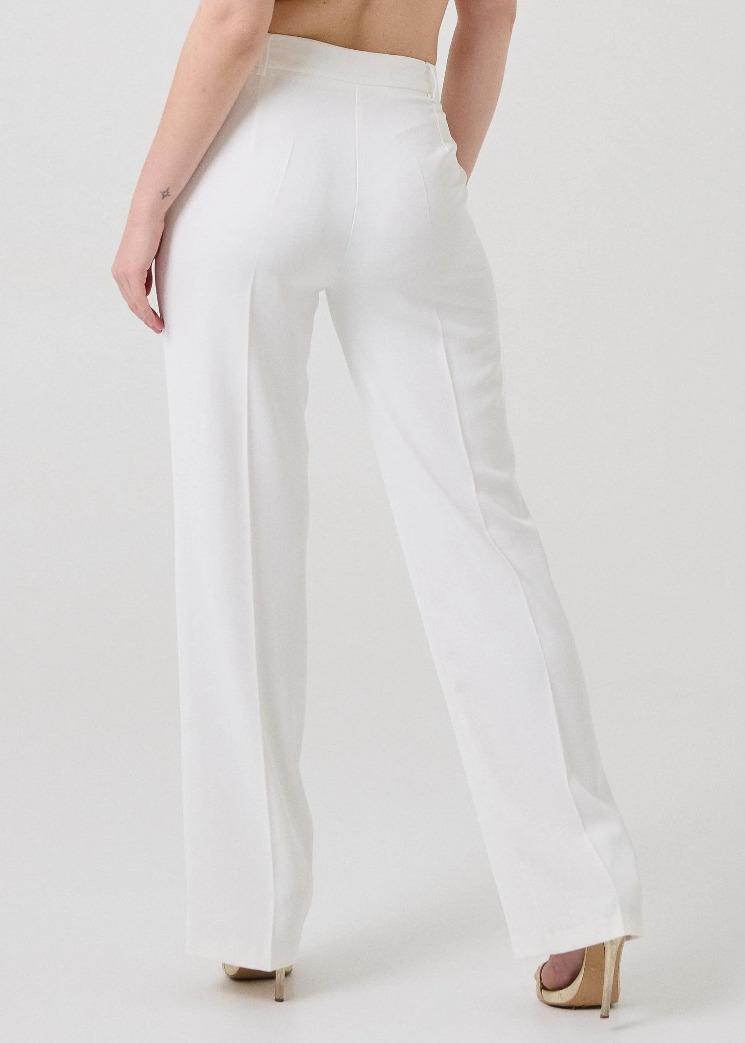 Pantalone gessato Armoire panna con righe beige - Image 3