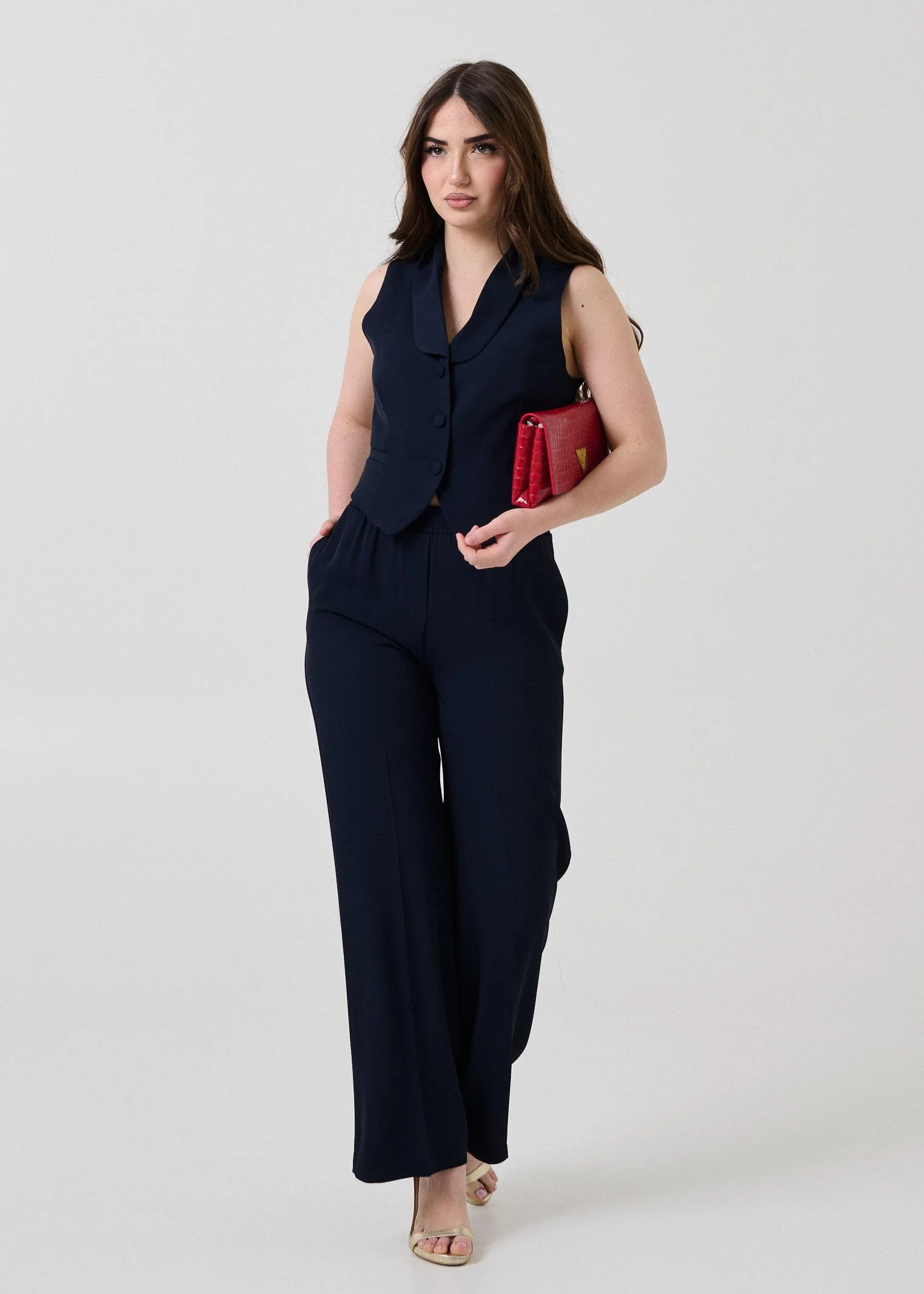 Pantalone Armoire blu elasticizzato in vita - Image 4