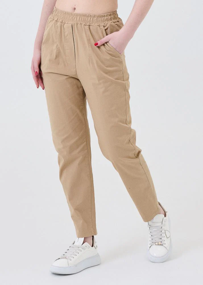 Pantalone Armoire nocciola elasticizzato in vita - Image 2