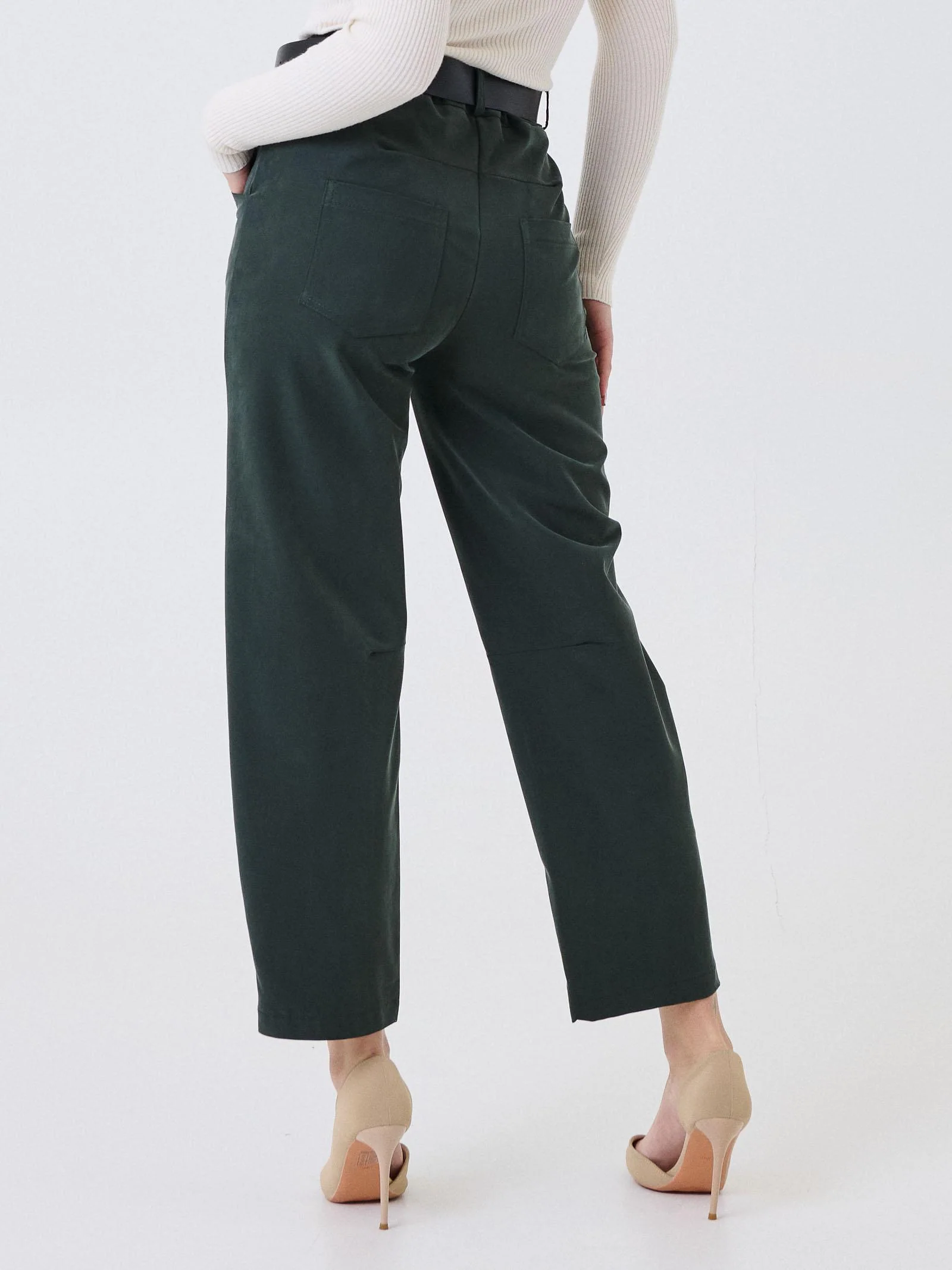Pantalone Armoire verde militare elasticizzato in vita - Image 3