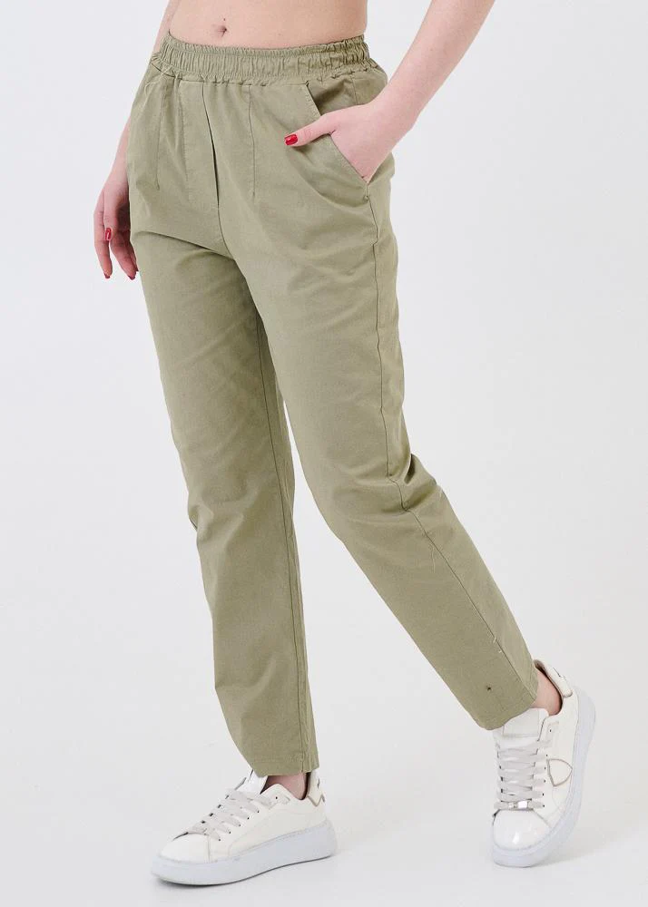 Pantalone Armoire verde militare elasticizzato in vita - Image 2