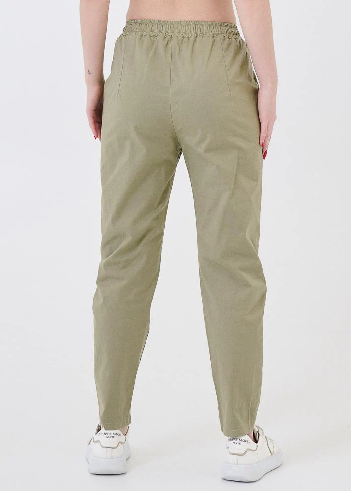 Pantalone Armoire verde militare elasticizzato in vita - Image 3