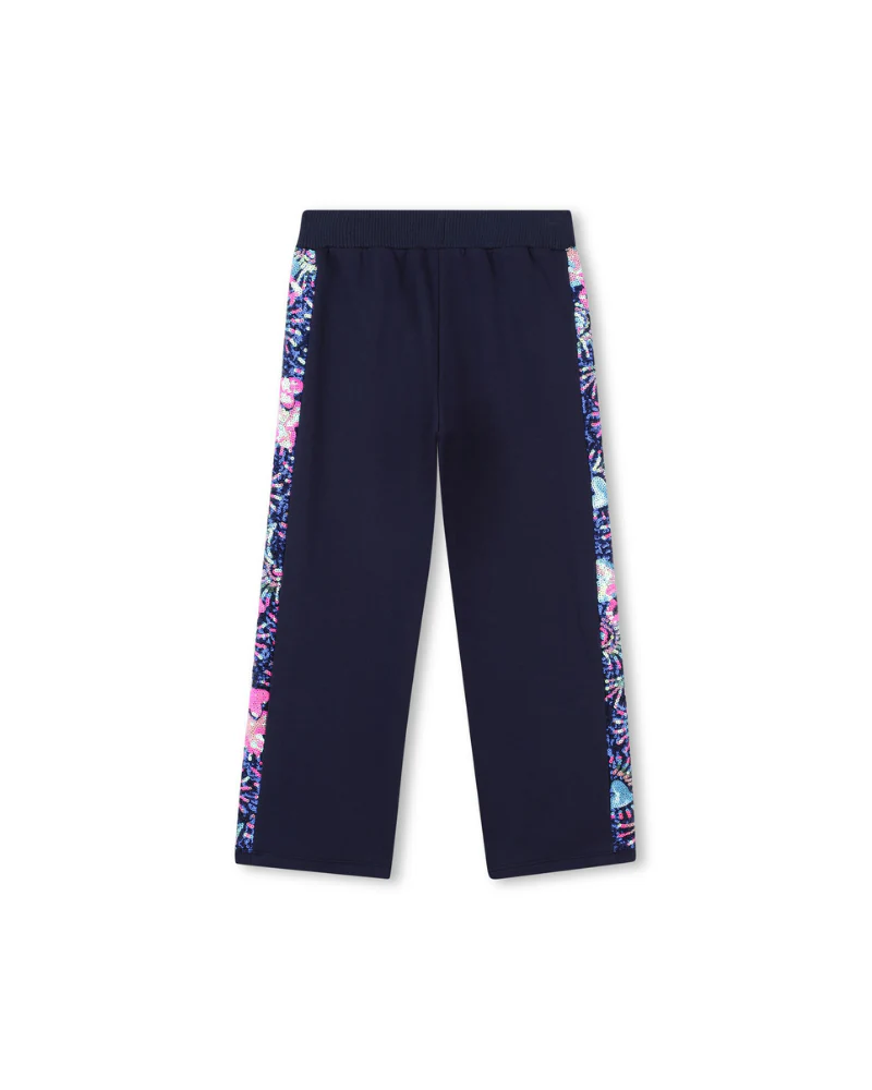 Pantalone Billie Blush blu navy con bande laterali con paillettes multicolor - Image 2